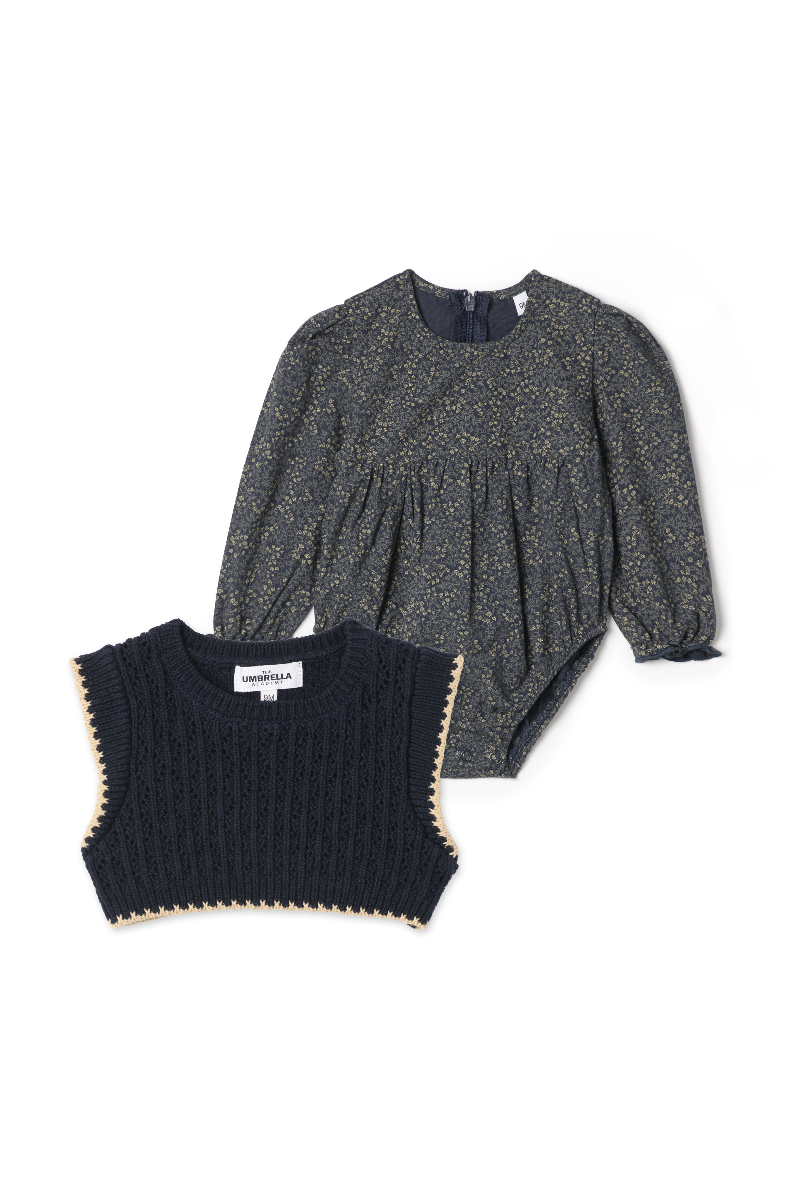 Woven Bubble Vest Set in Navy by The Umbrella Academy