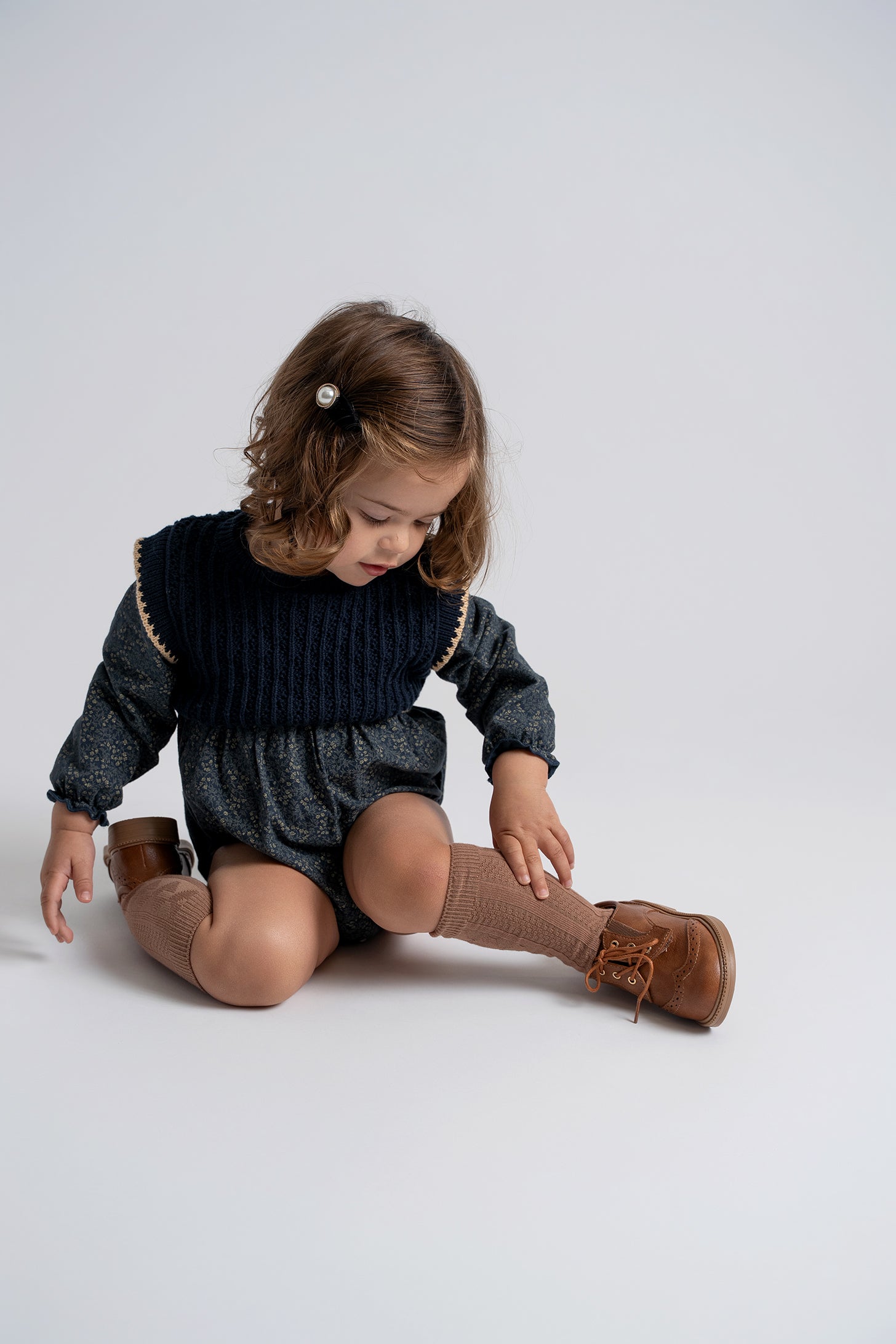 Woven Bubble Vest Set in Beige by The Umbrella Academy