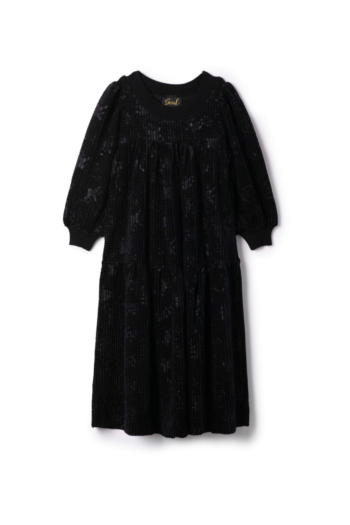 Tiered Velour Robe in Black by Seal
