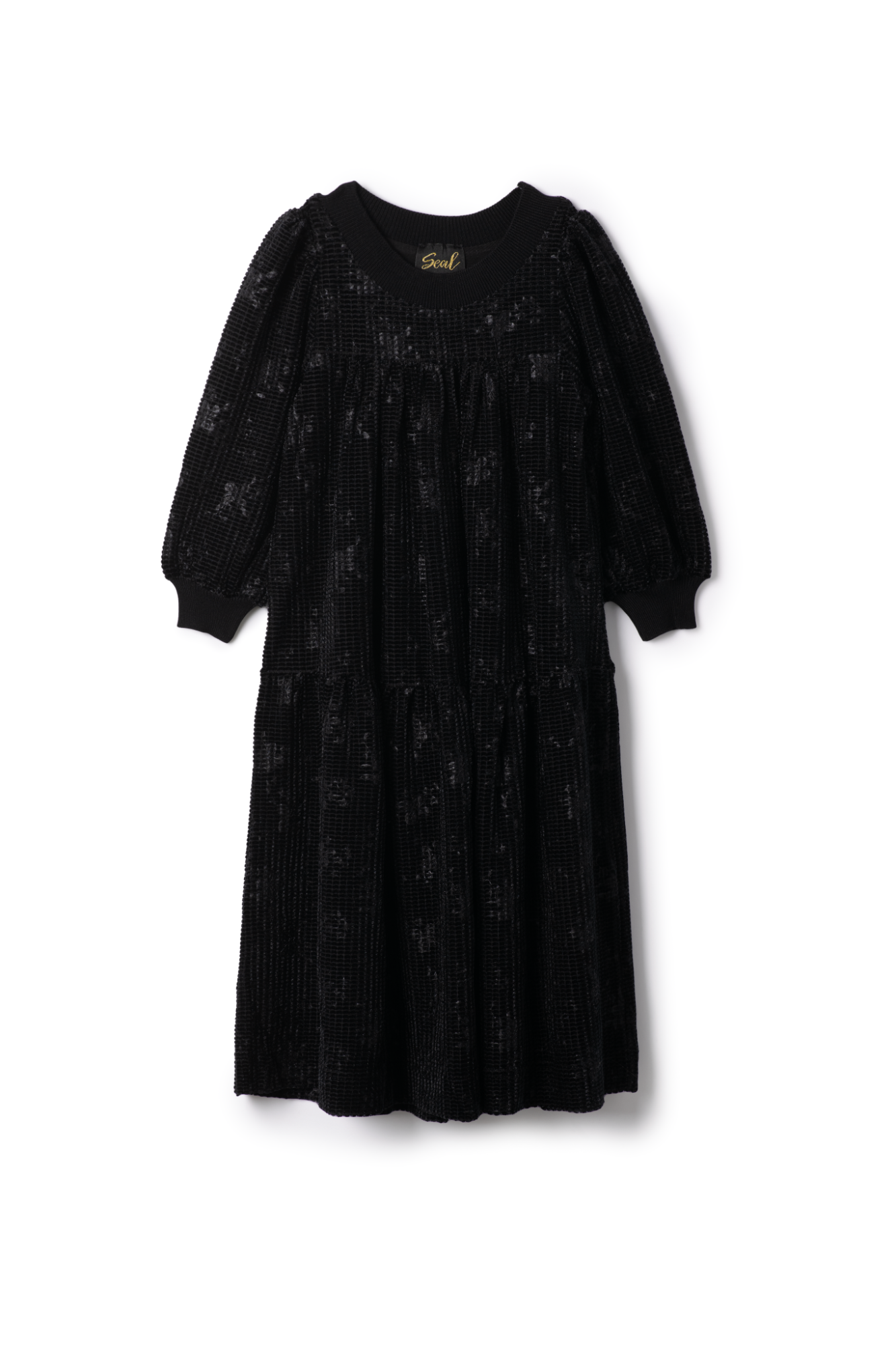 Tiered Velour Robe in Black by Seal