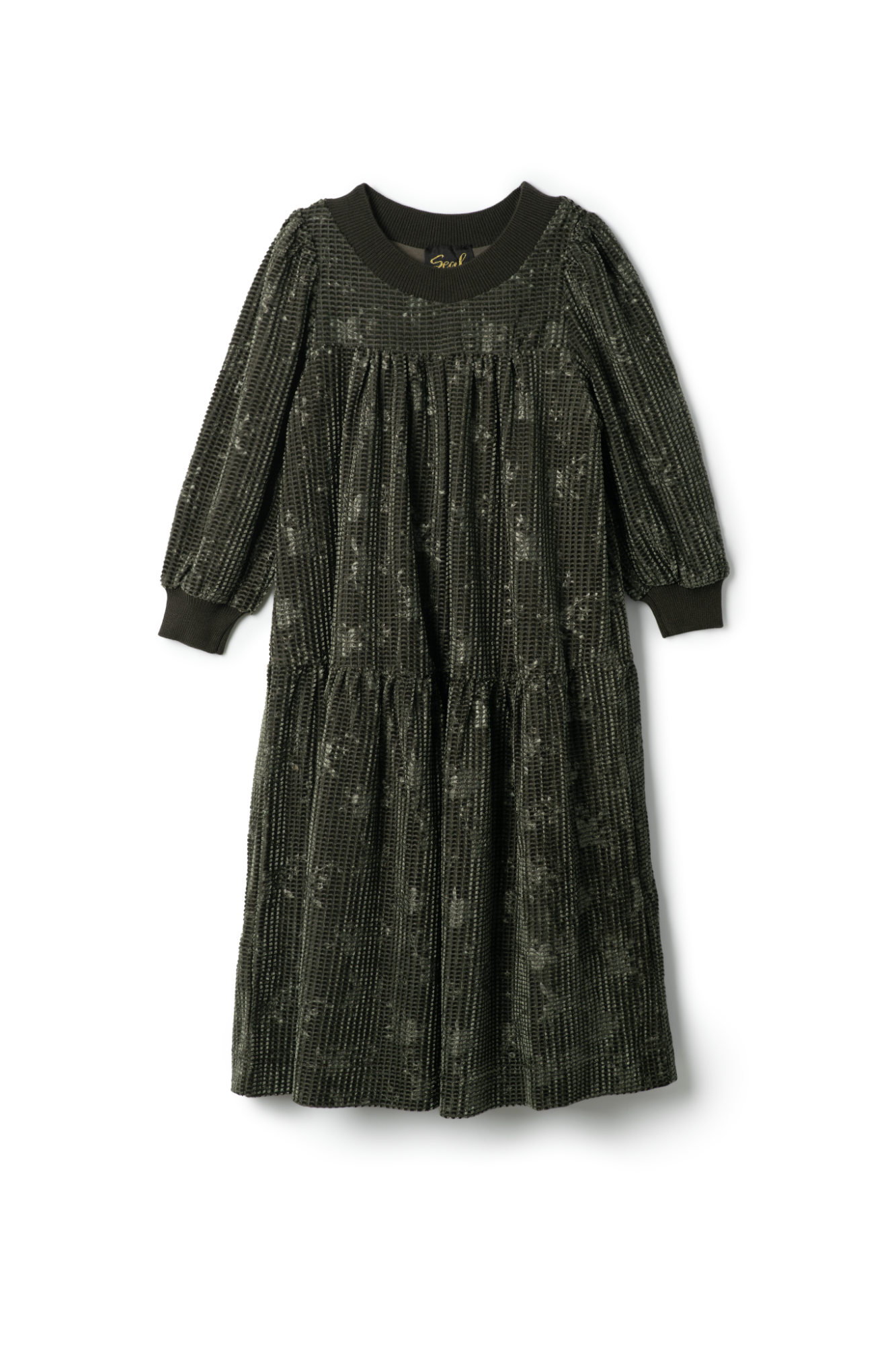 Tiered Velour Robe in Olive by Seal