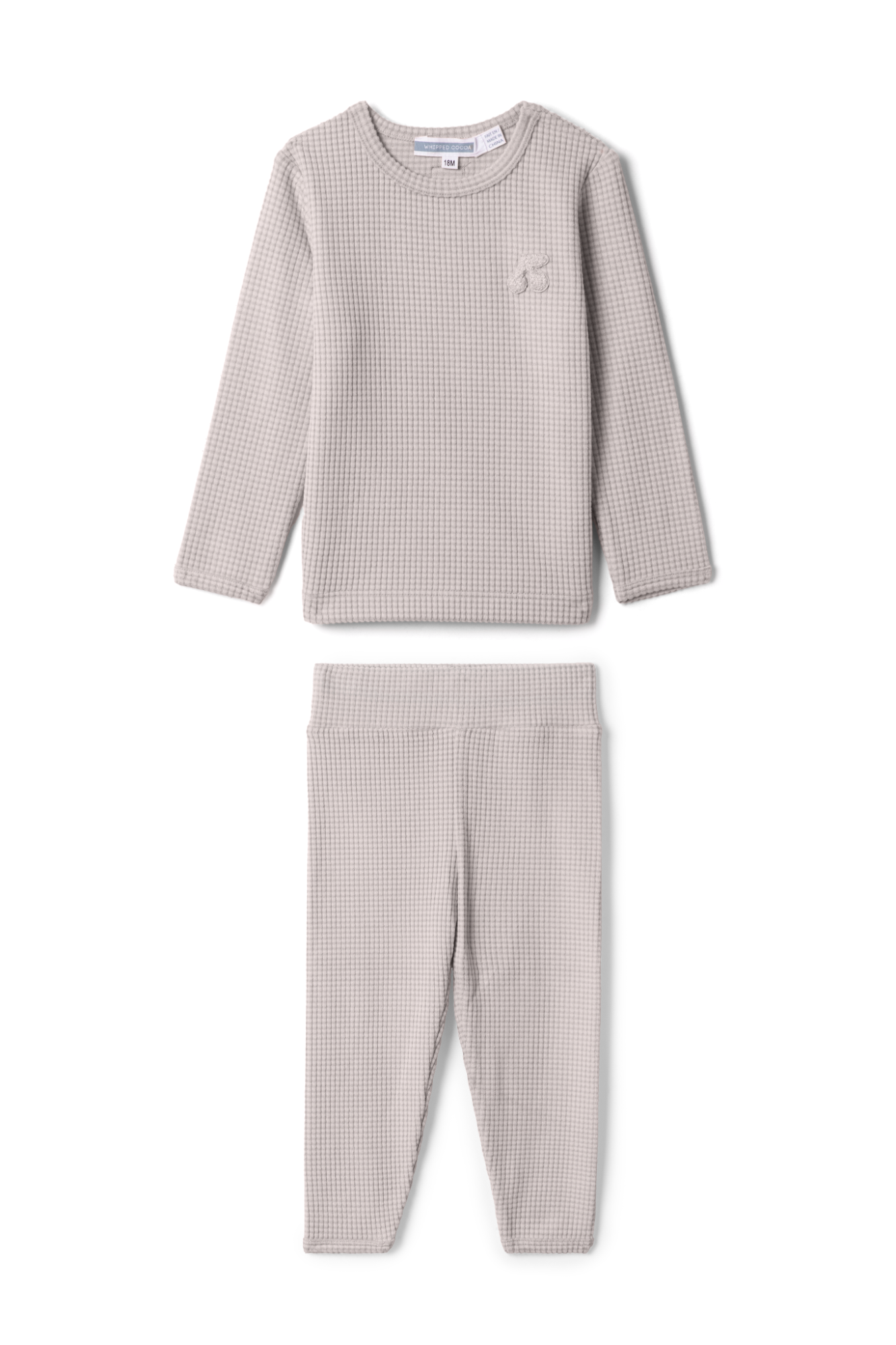 Stripped Cherry Applique Set in Grey by Whipped Cocoa