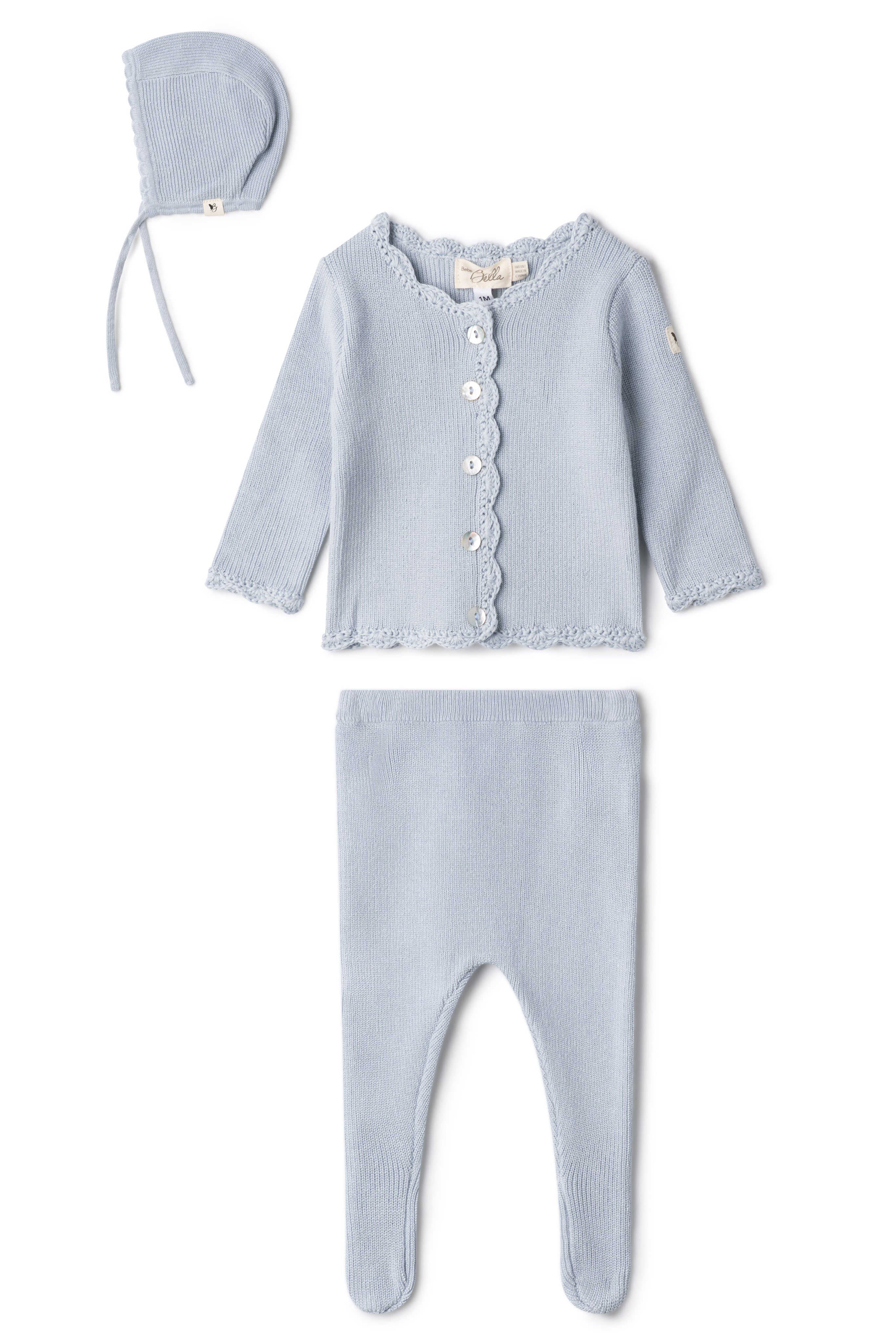 Crochet Trim Set in Blue by Bebe Bella
