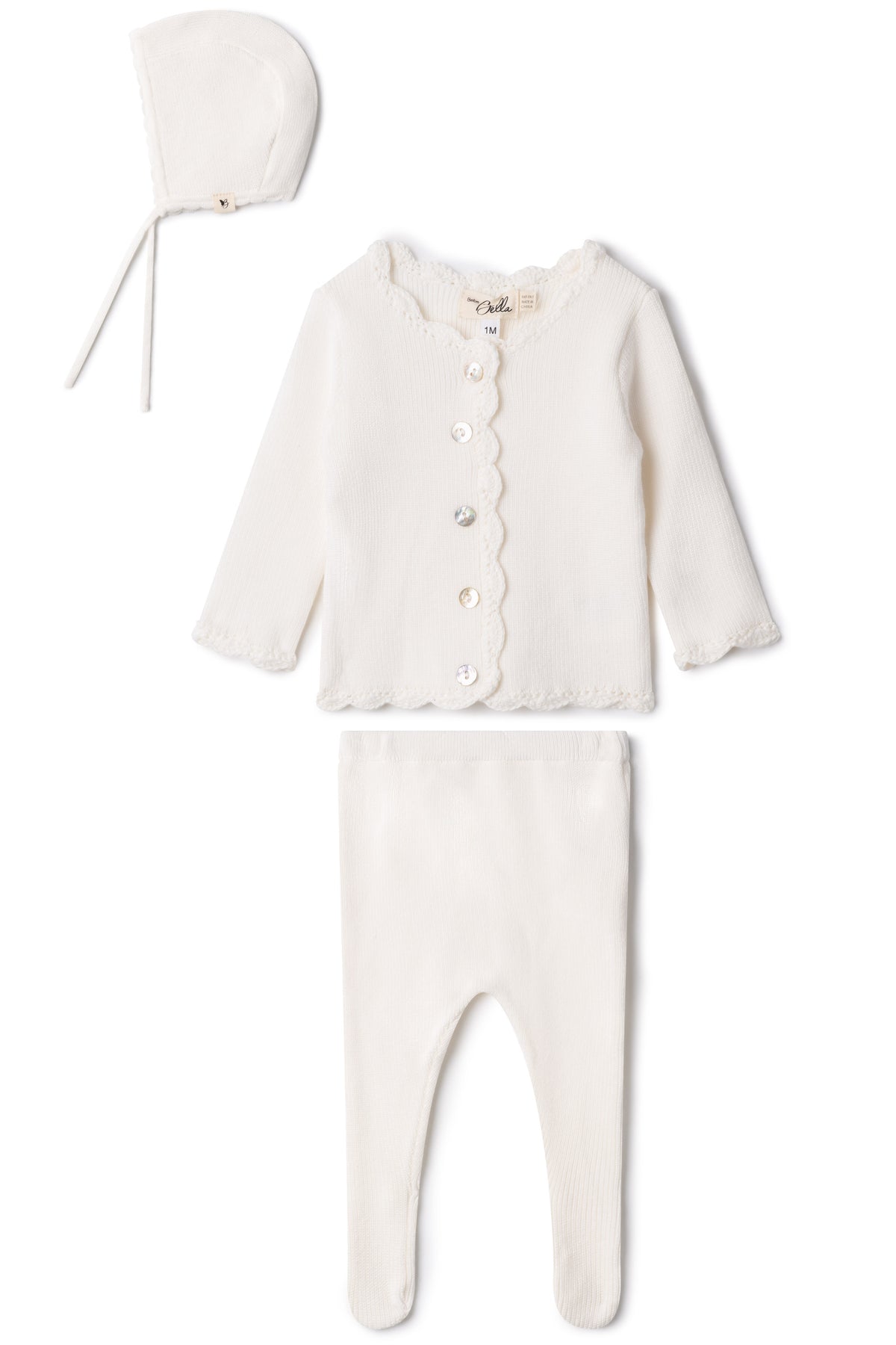 Crochet Trim Set in White by Bebe Bella