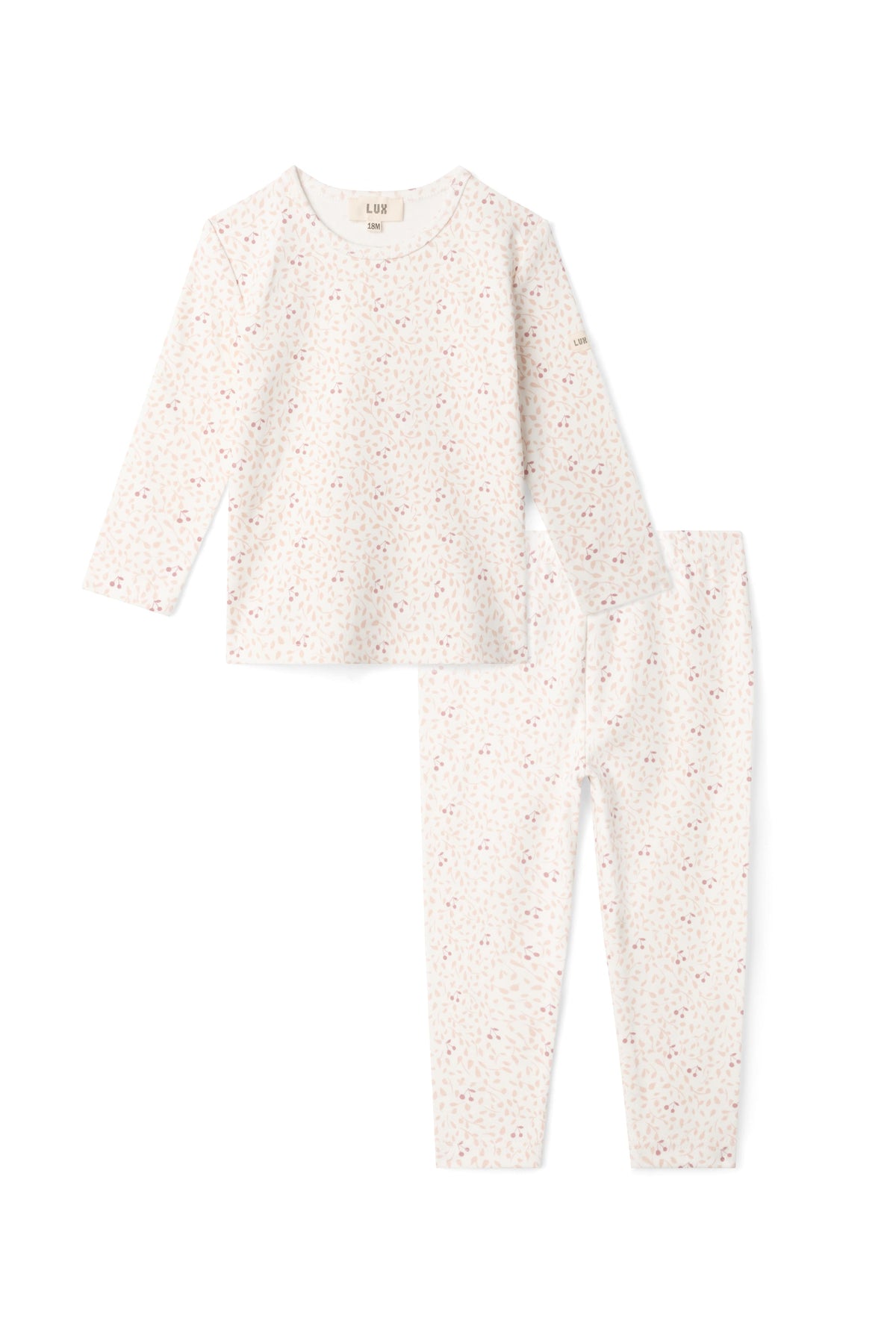 Branch and Cherry Print Set in Off White Pink by LUX Regular