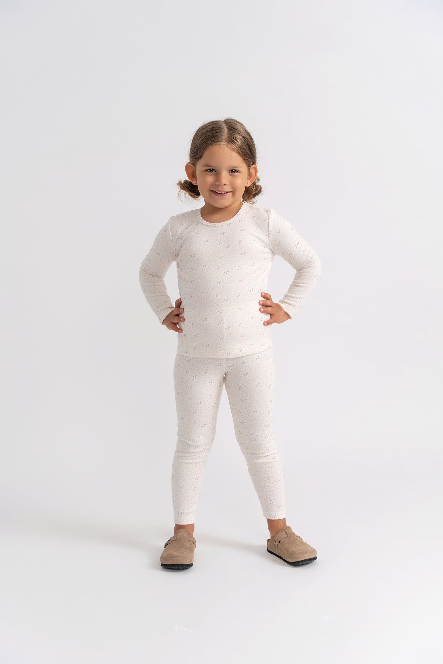 Branch and Cherry Print Set in Off White Blue by LUX Regular