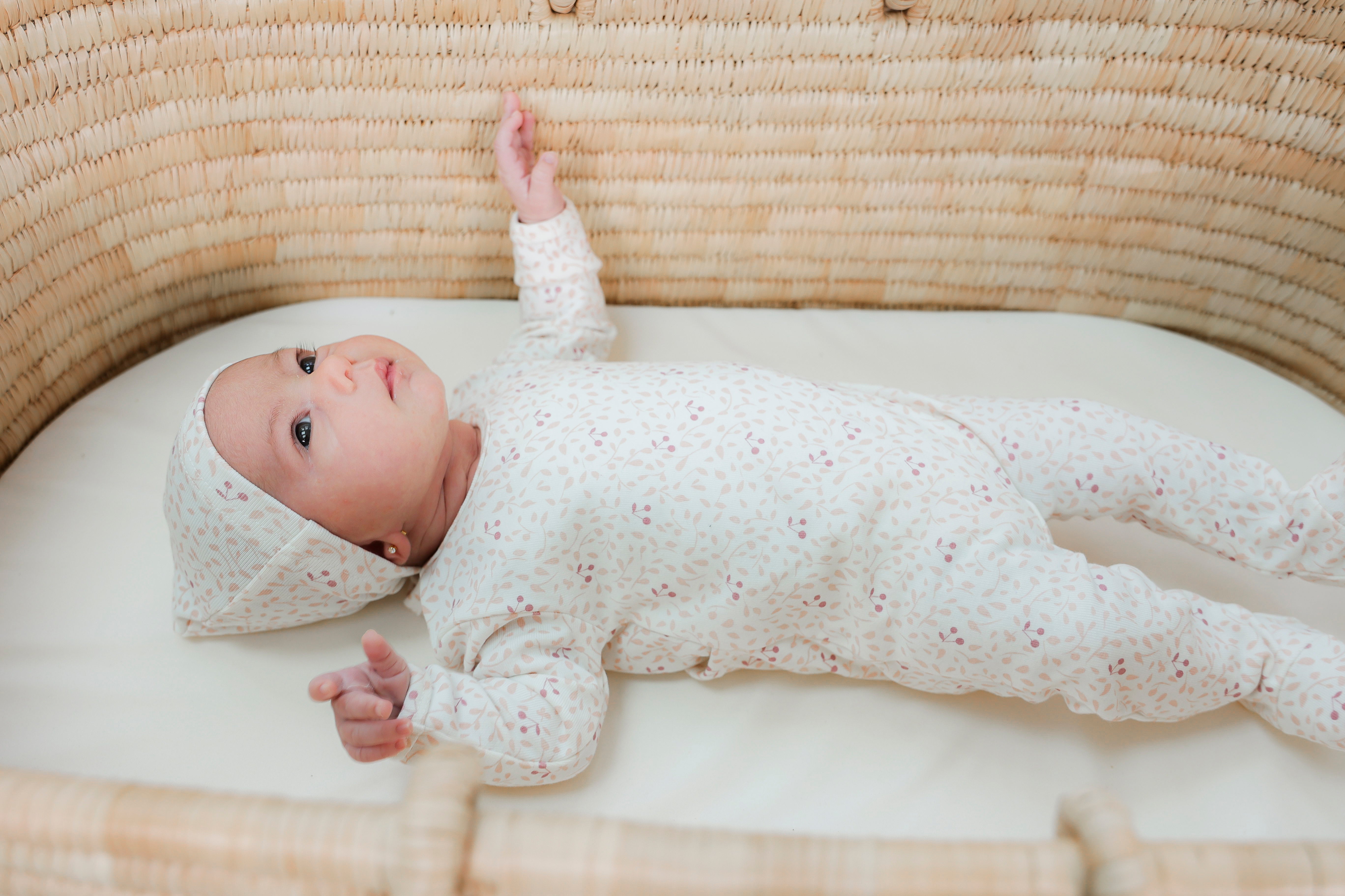 Branch and Cherry Print Onesie in by Lux Baby