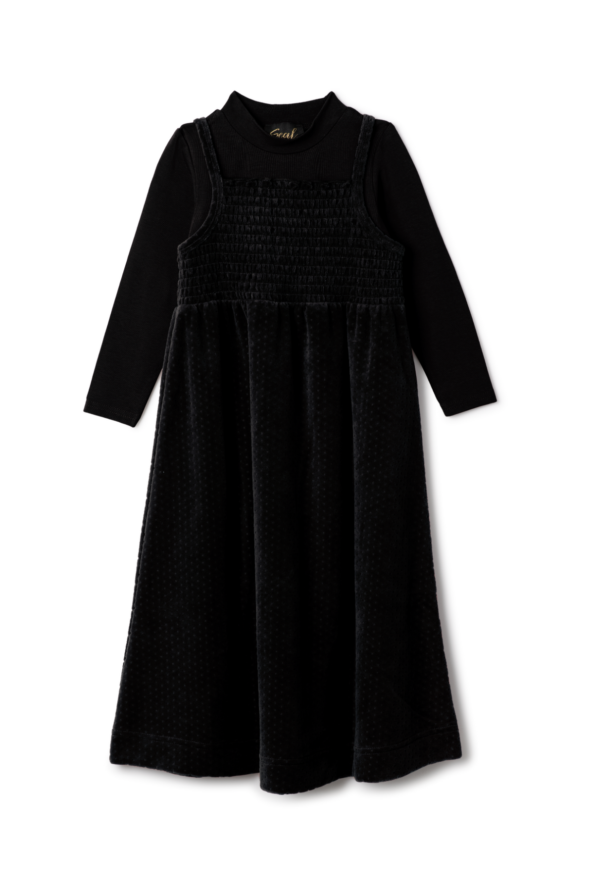 Dotted Velour Robe in Black by Seal
