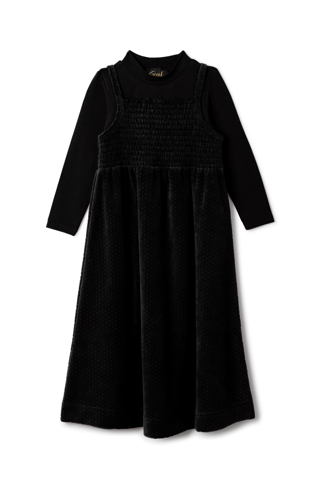 Dotted Velour Robe in Black by Seal