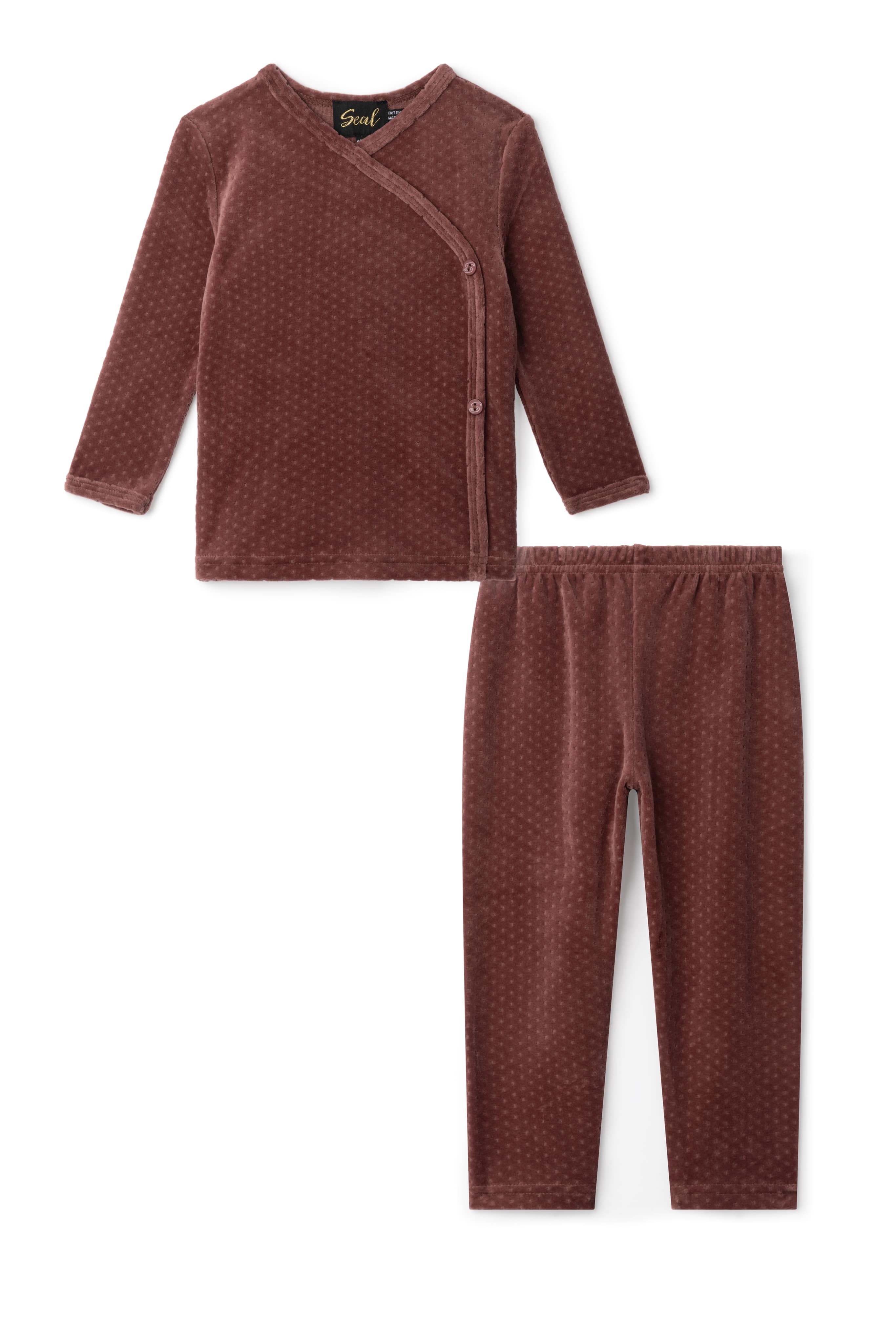 Dotted Velour 2Pc Set in Twilight Mauve by Seal