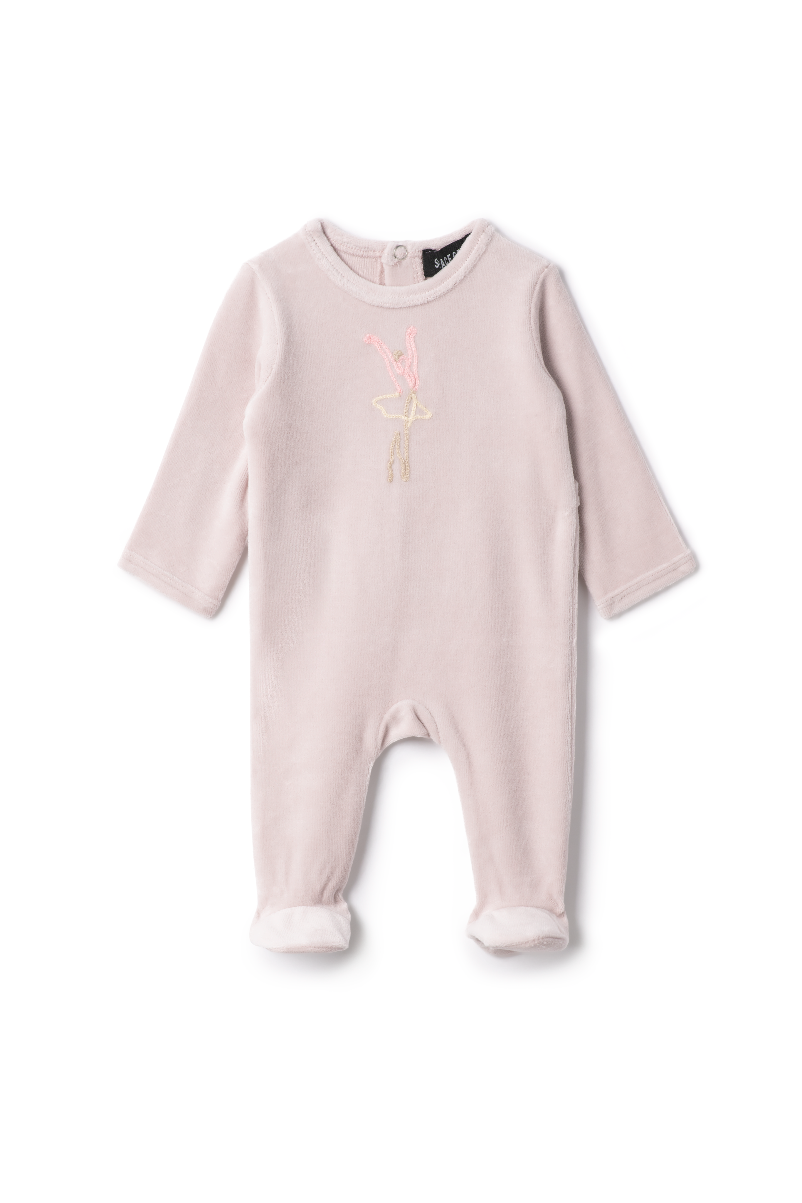 Ballerina Embroidered Onesie in Primrose by Space Grey