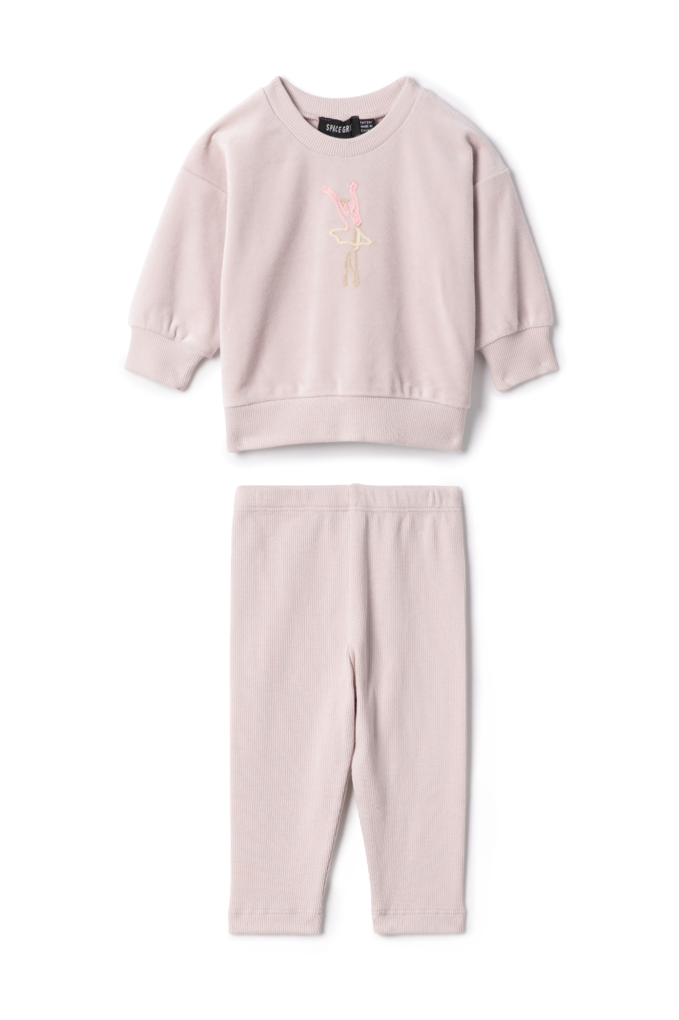Ballerina Embroidered Set in Primrose by Space Grey