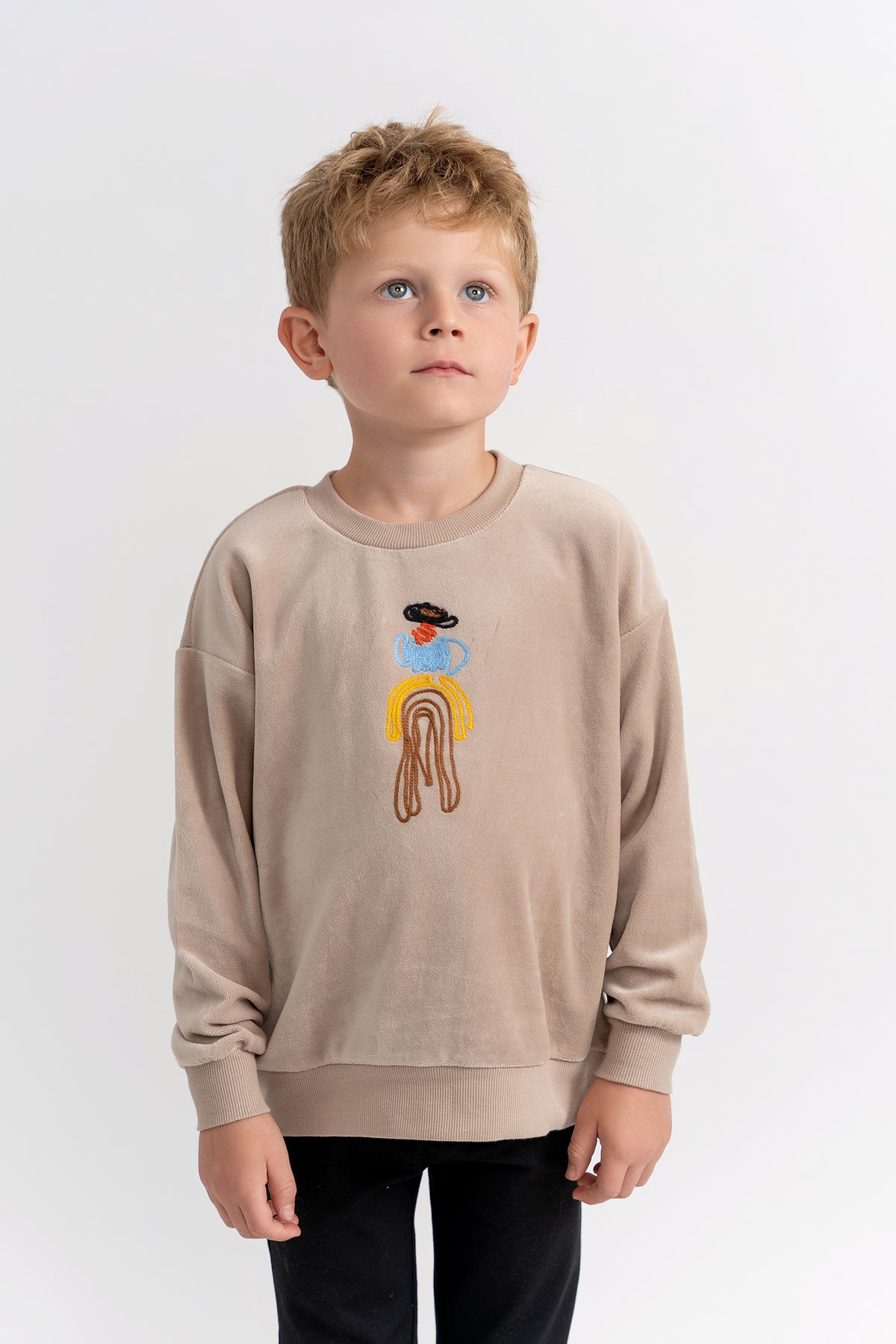 Ballerina Embroidered Sweatshirt in Primrose by Space Grey
