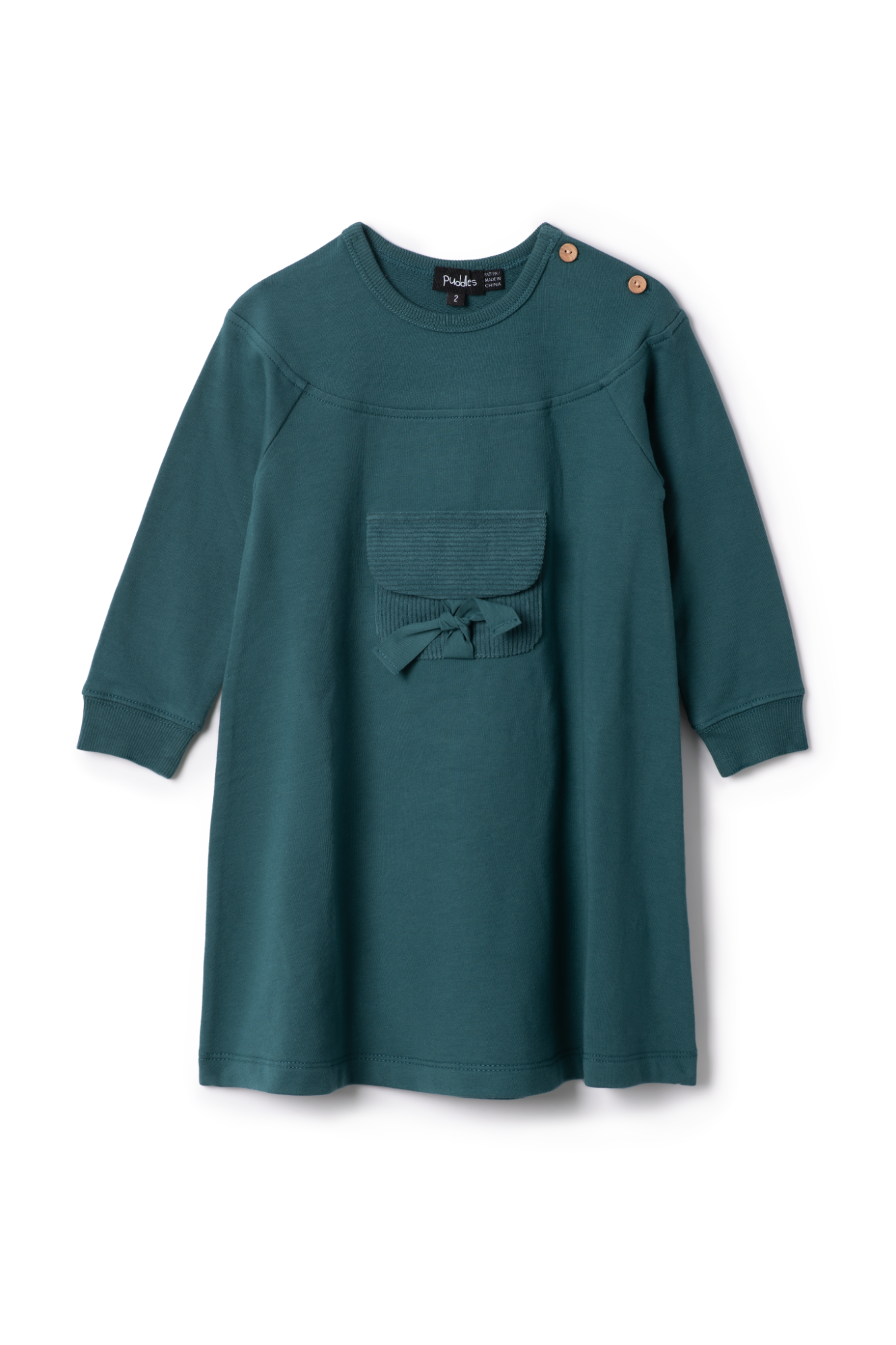 Corduroy Pocket Dress in Transformative Teal by Puddles