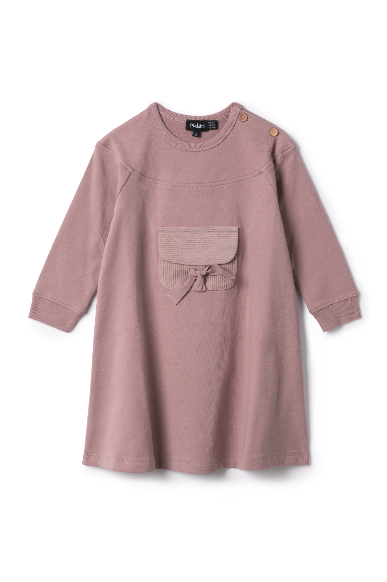 Corduroy Pocket Dress in Twilight Mauve by Puddles