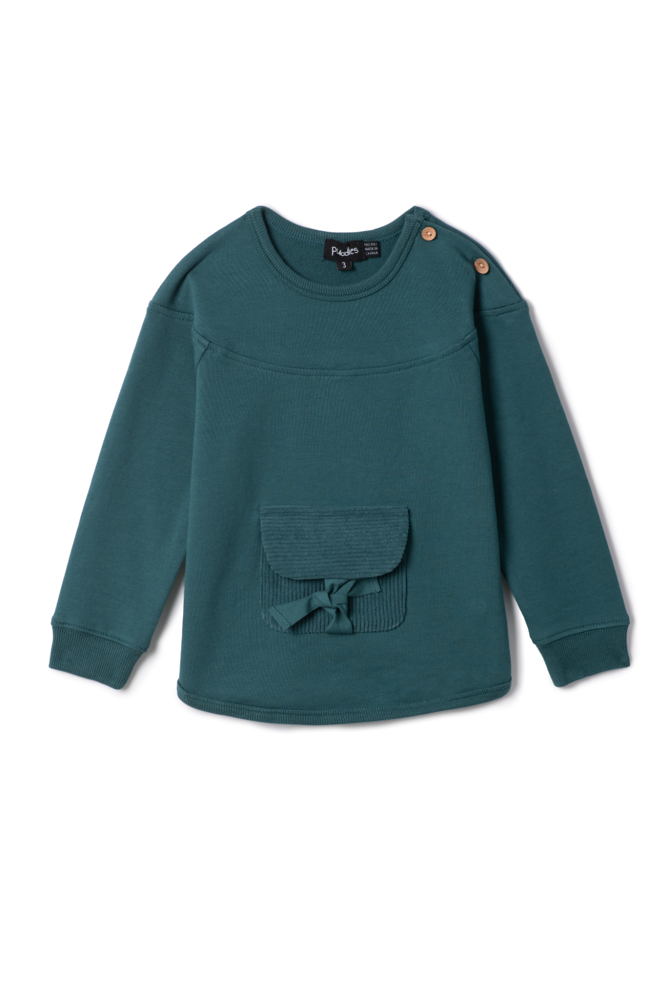 Corduroy Pocket Sweatshirt in Transformative Teal by Puddles