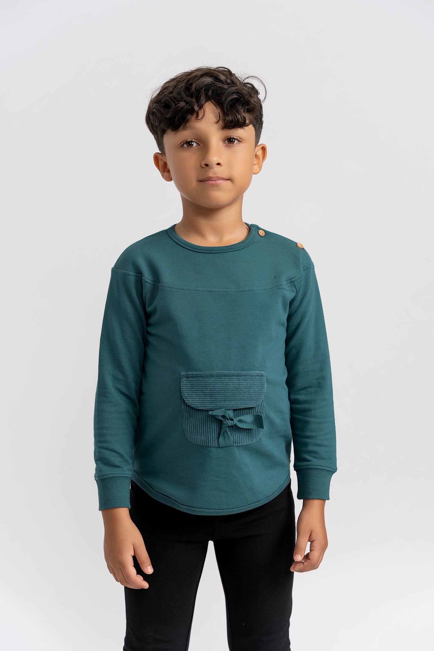 Corduroy Pocket Sweatshirt in Transformative Teal by Puddles