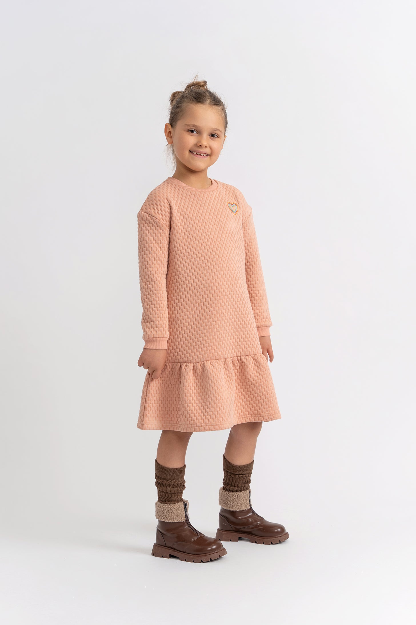 Quilted Smiley Love Dress in by Puddles