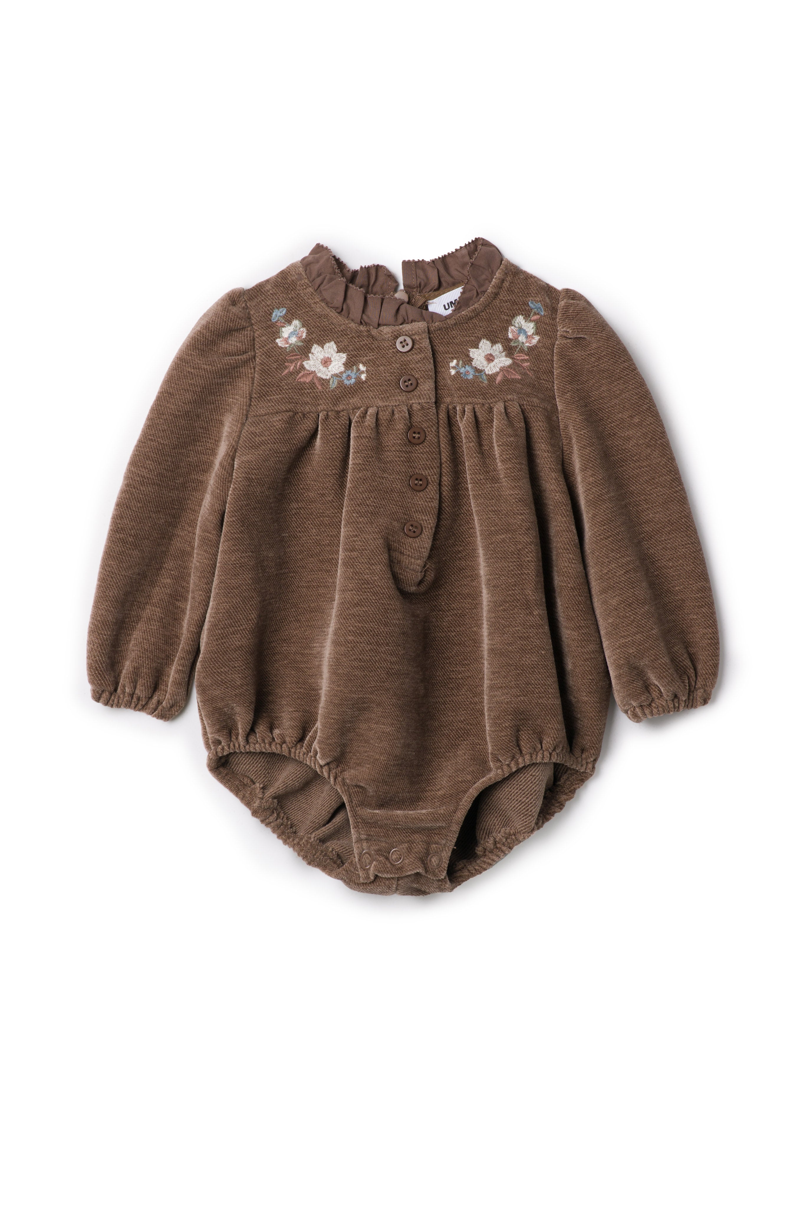 Velvet Embroidered Floral Bubble in Taupe by The Umbrella Academy