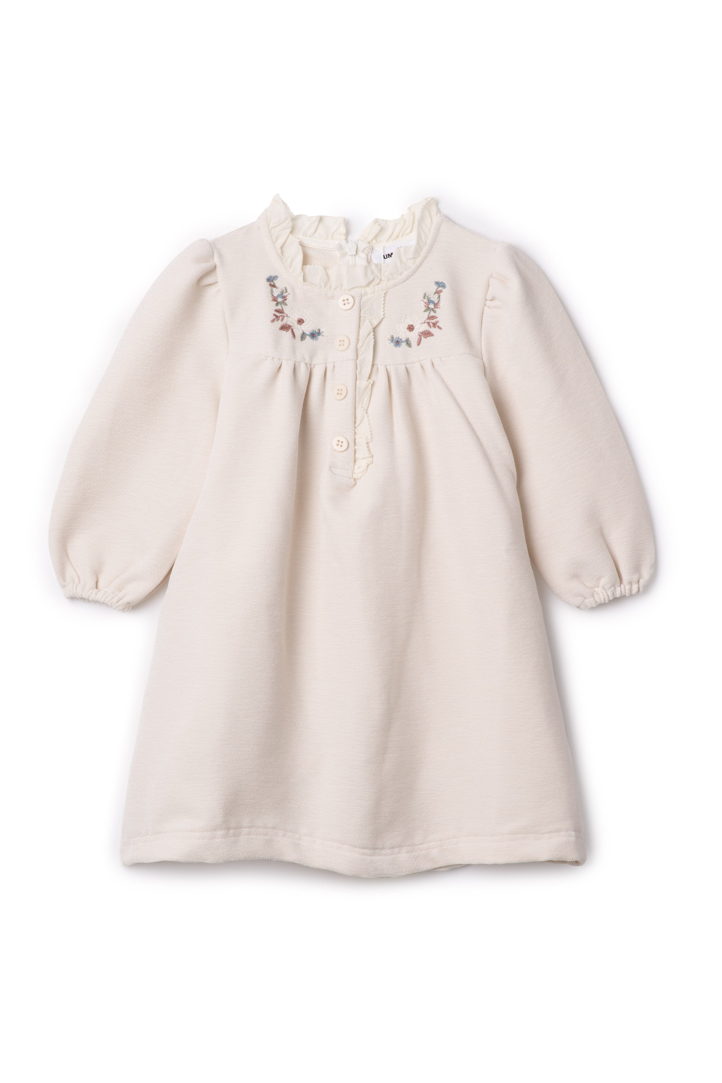 Velvet Embroidered Floral Dress in Off White by The Umbrella Academy