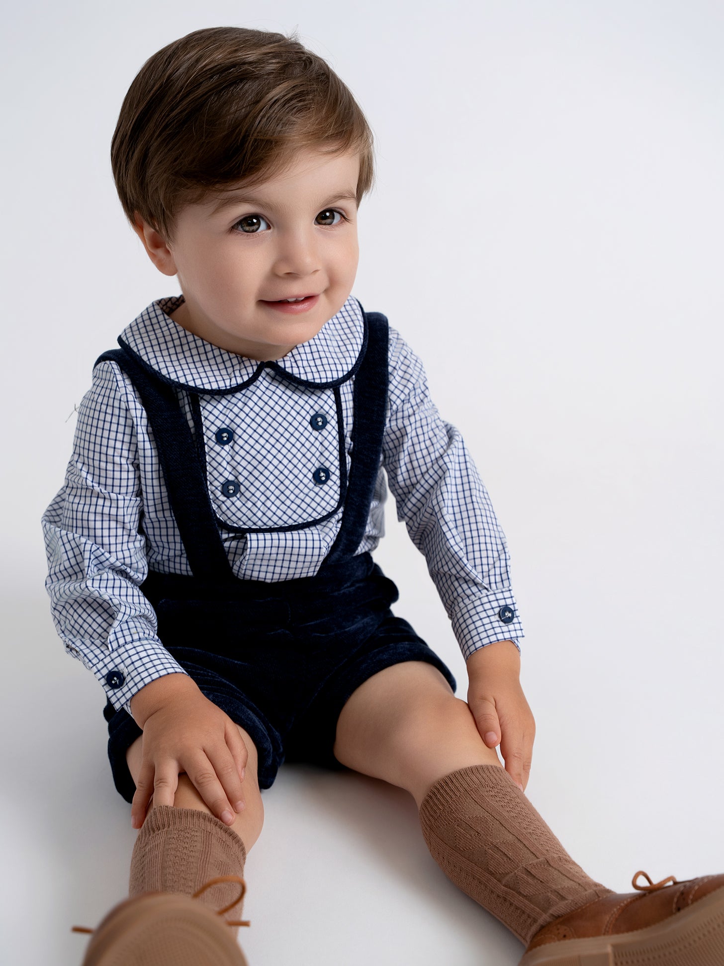 Velvet Checkered Shirt and Overall Set in by The Umbrella Academy