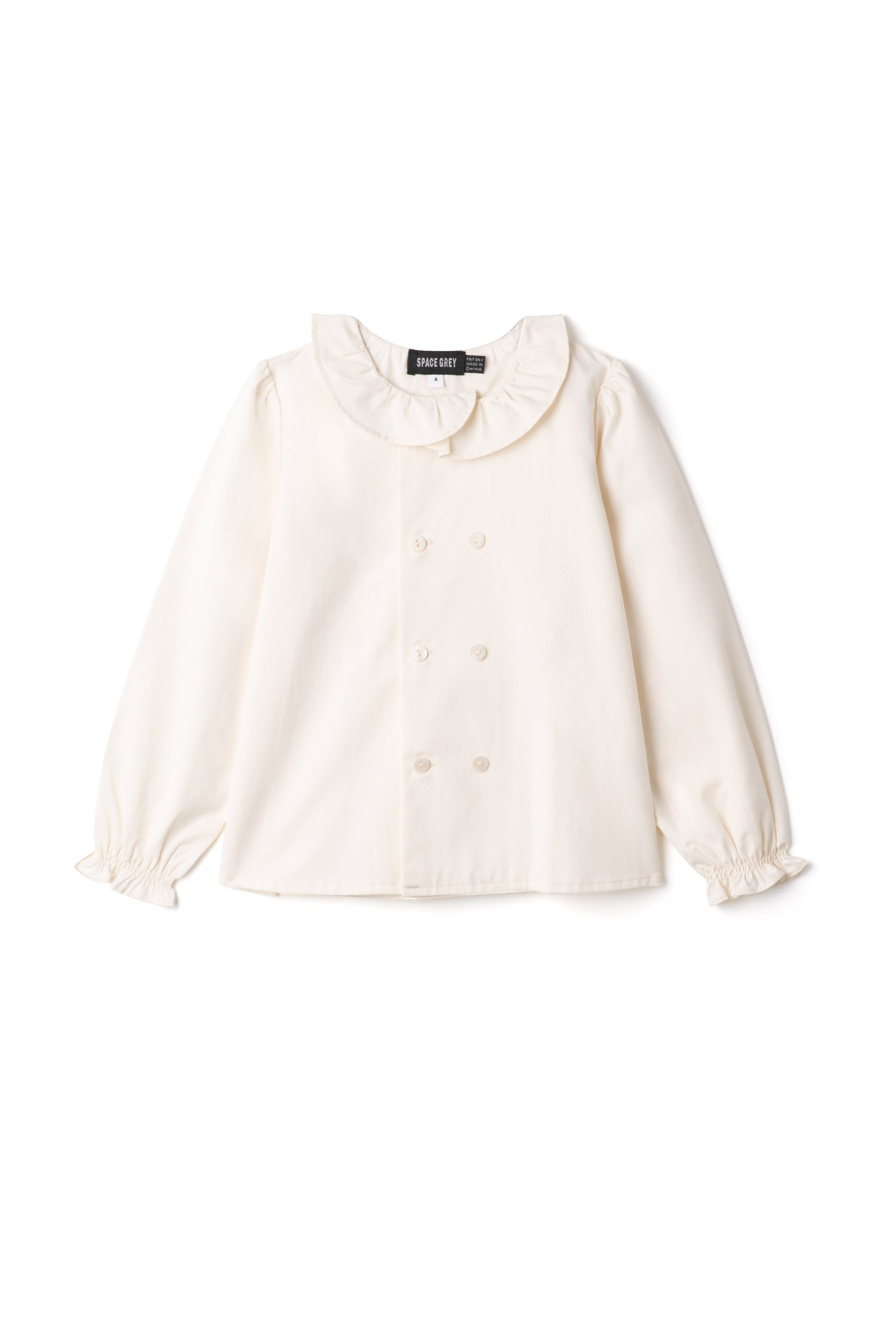 Double Breasted Woven Top in Cream by Space Grey