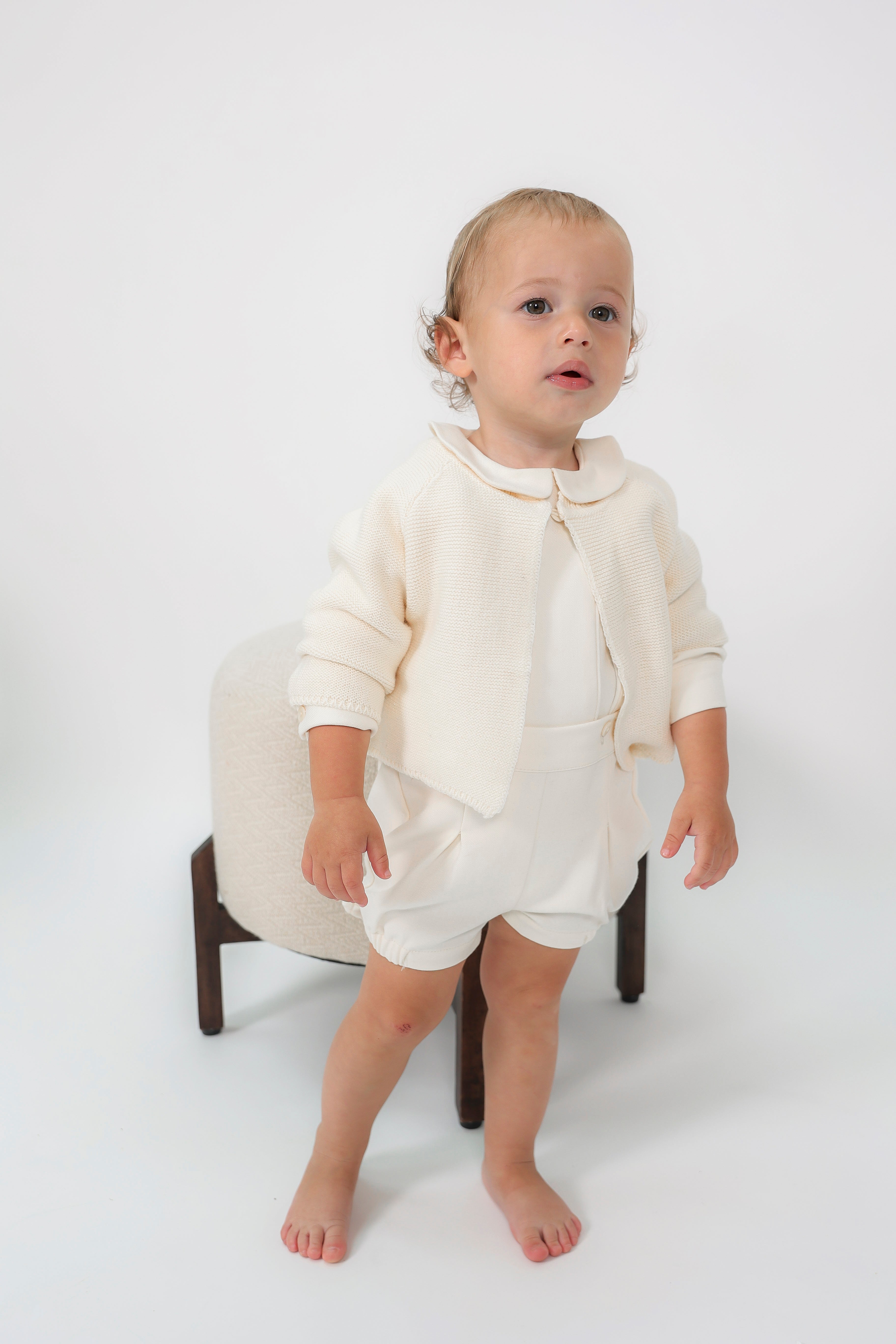 Woolen 2Pc Set with Cardigan in by Space Grey