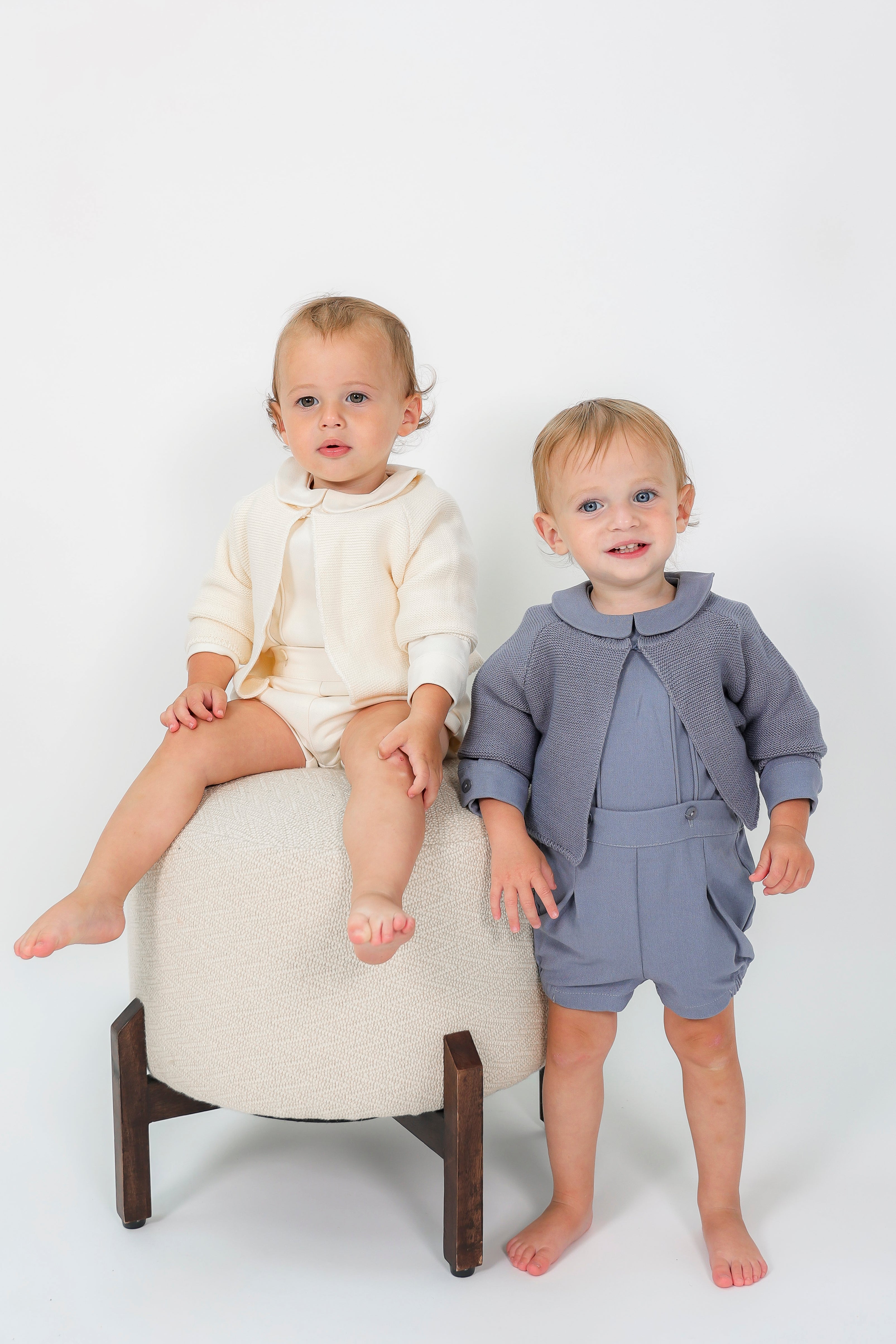 Woolen 2Pc Set with Cardigan in by Space Grey