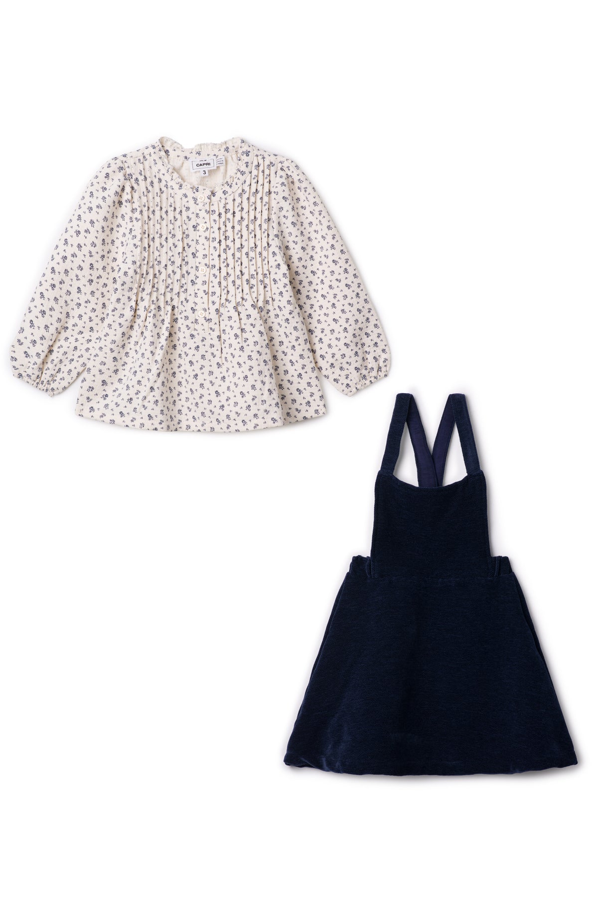 Floral Blouse with Jumper in Navy by Jolie Capri