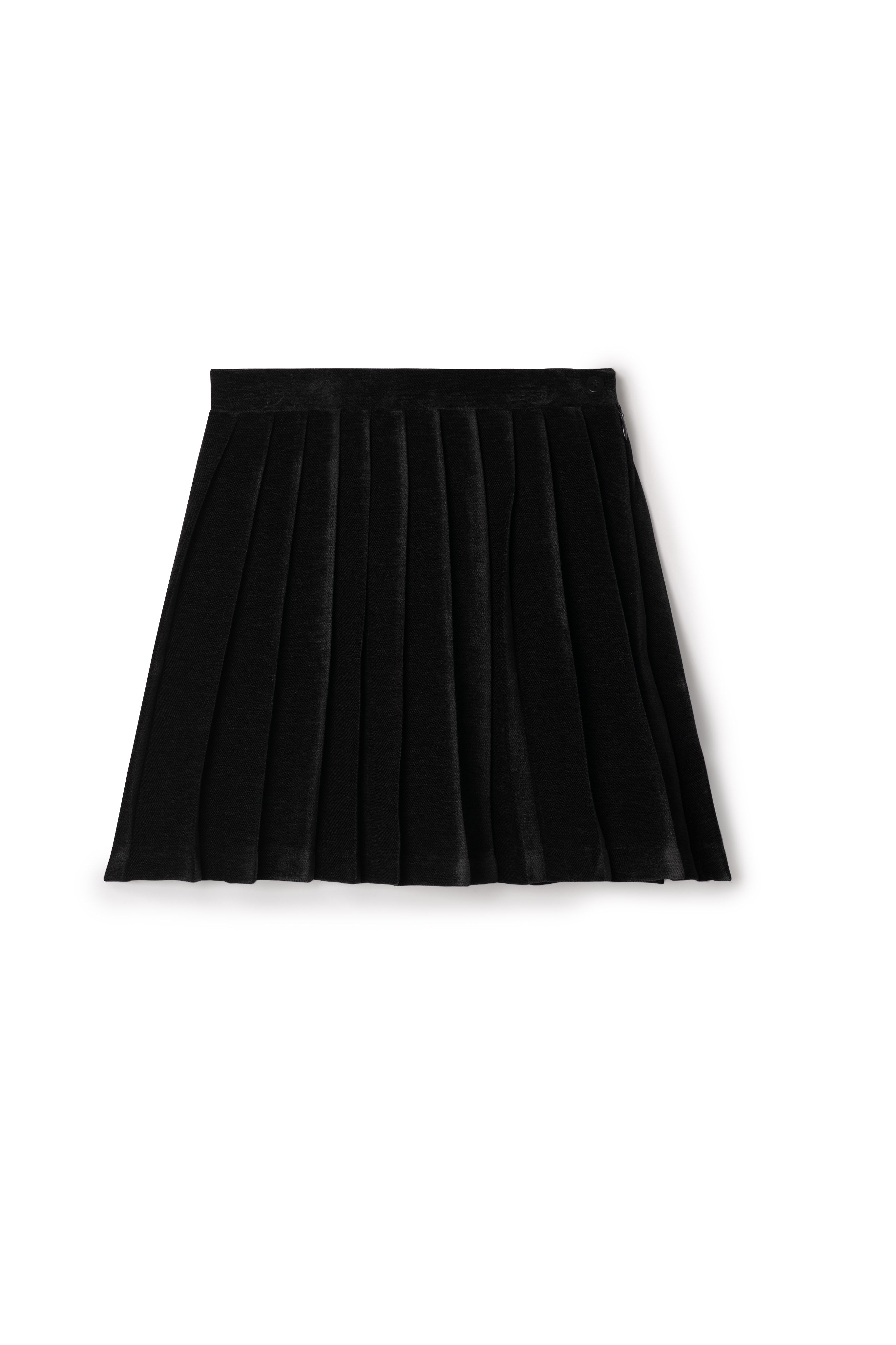 Velvet Pleated Skirt in Black by Jolie Capri