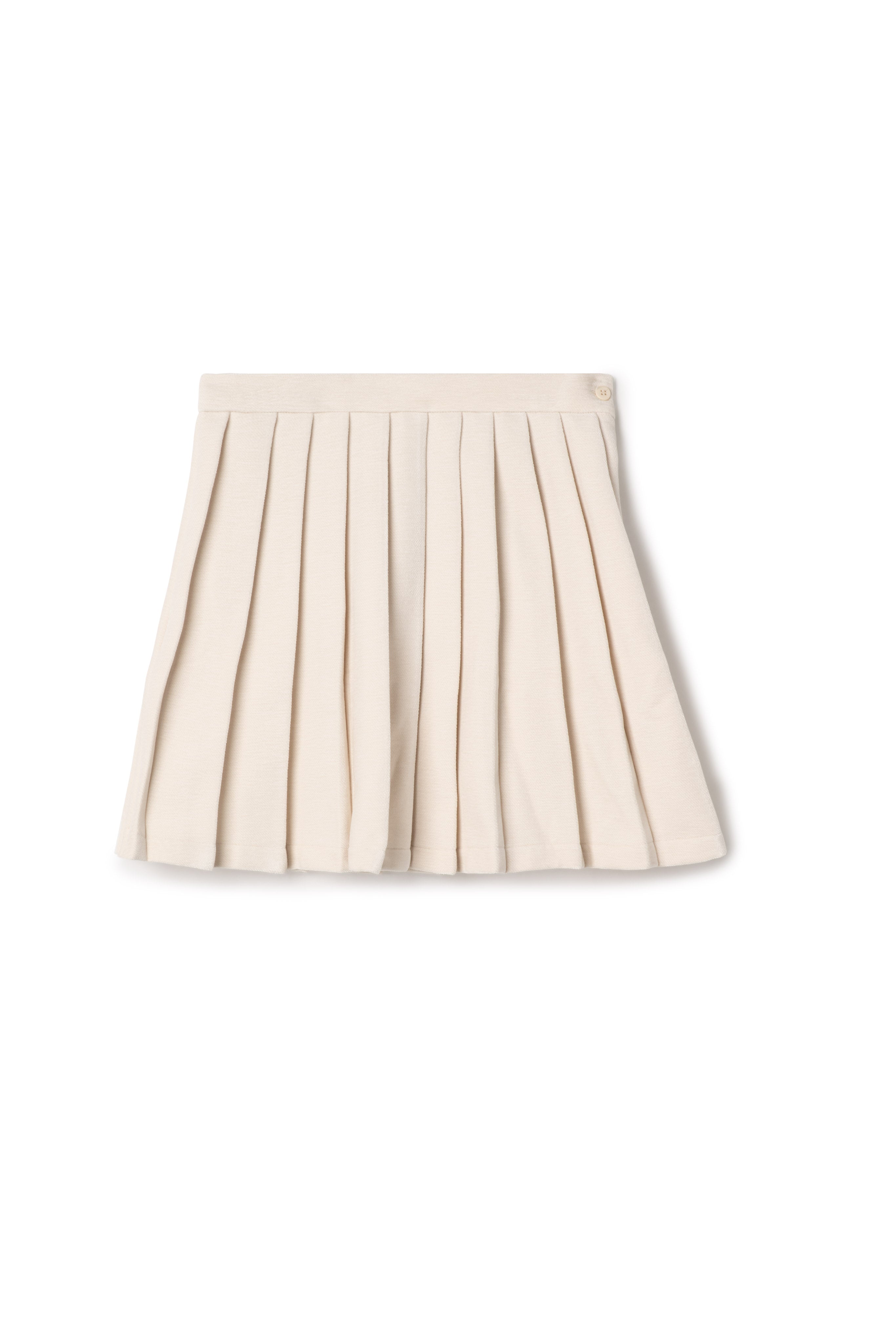 Velvet Pleated Skirt in Off White by Jolie Capri