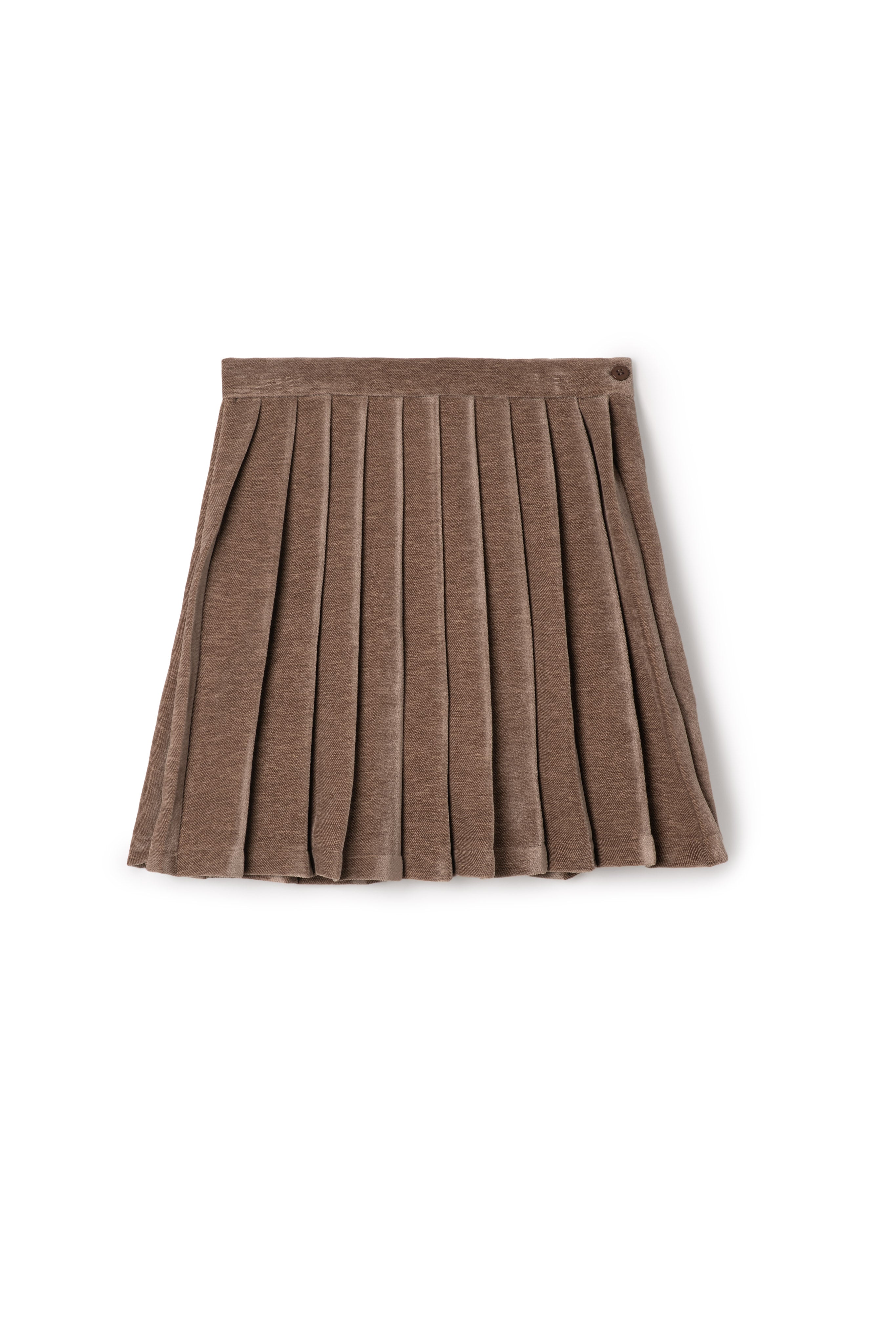 Velvet Pleated Skirt in Taupe by Jolie Capri