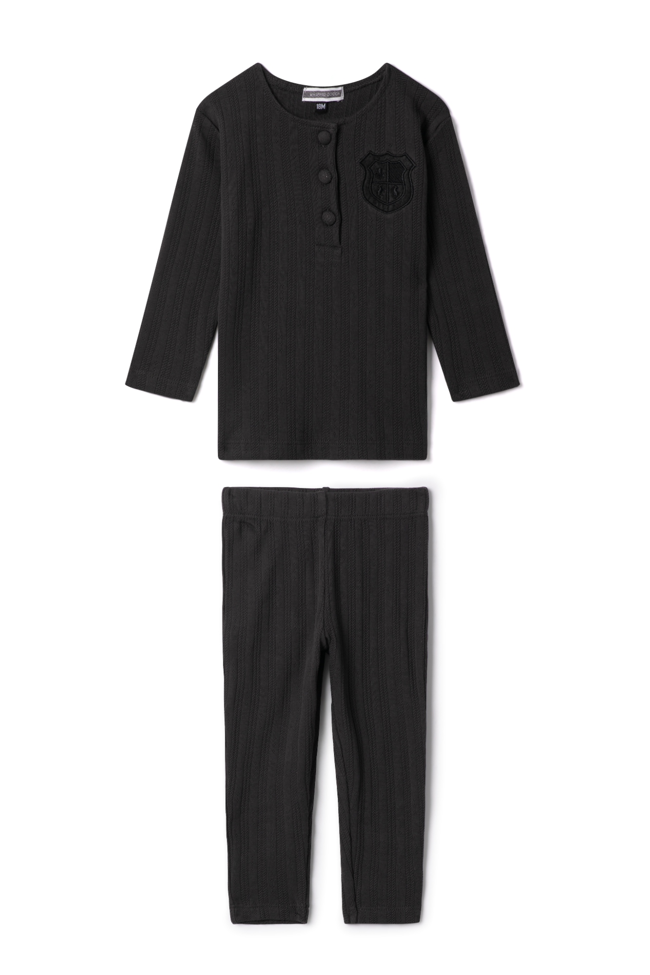 Pointelle 2PC Set in Charcoal by Whipped Cocoa