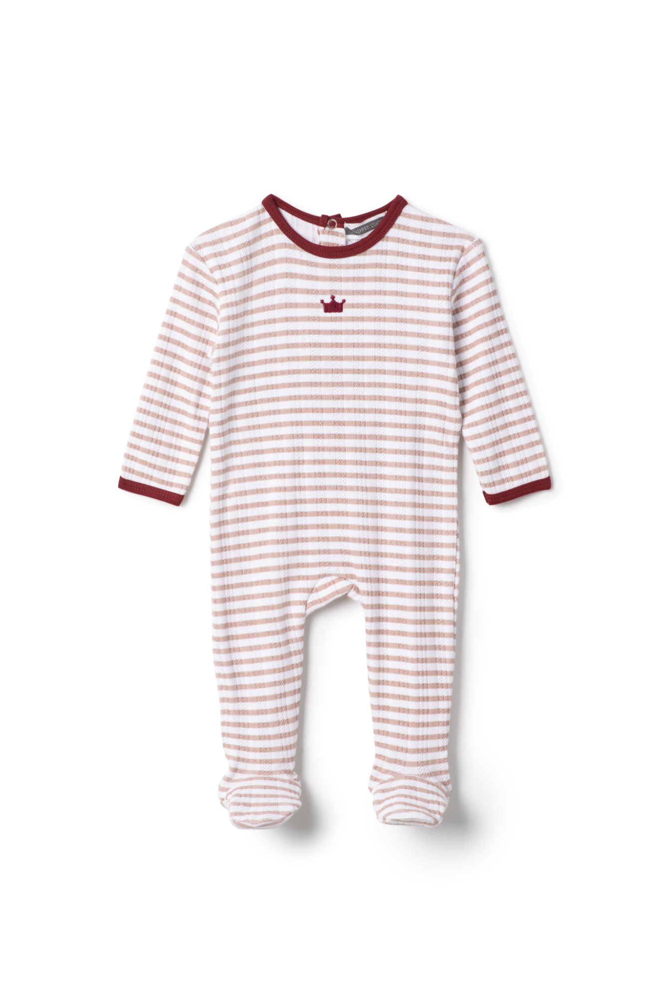 Striped Pointelle Onesie in Rose 3 Months by Whipped Cocoa