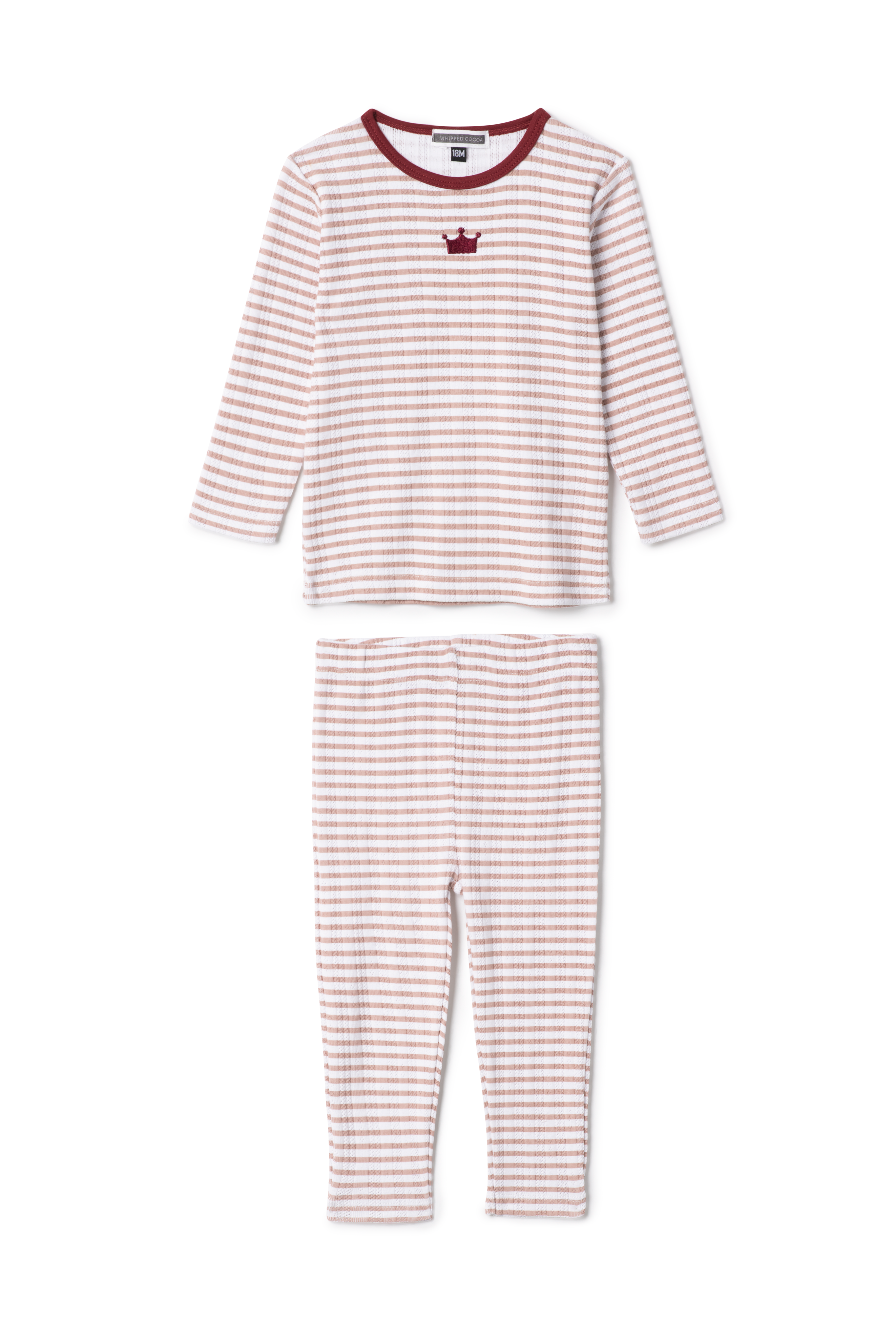 Striped Pointelle 2Pc Set in Rose by Whipped Cocoa