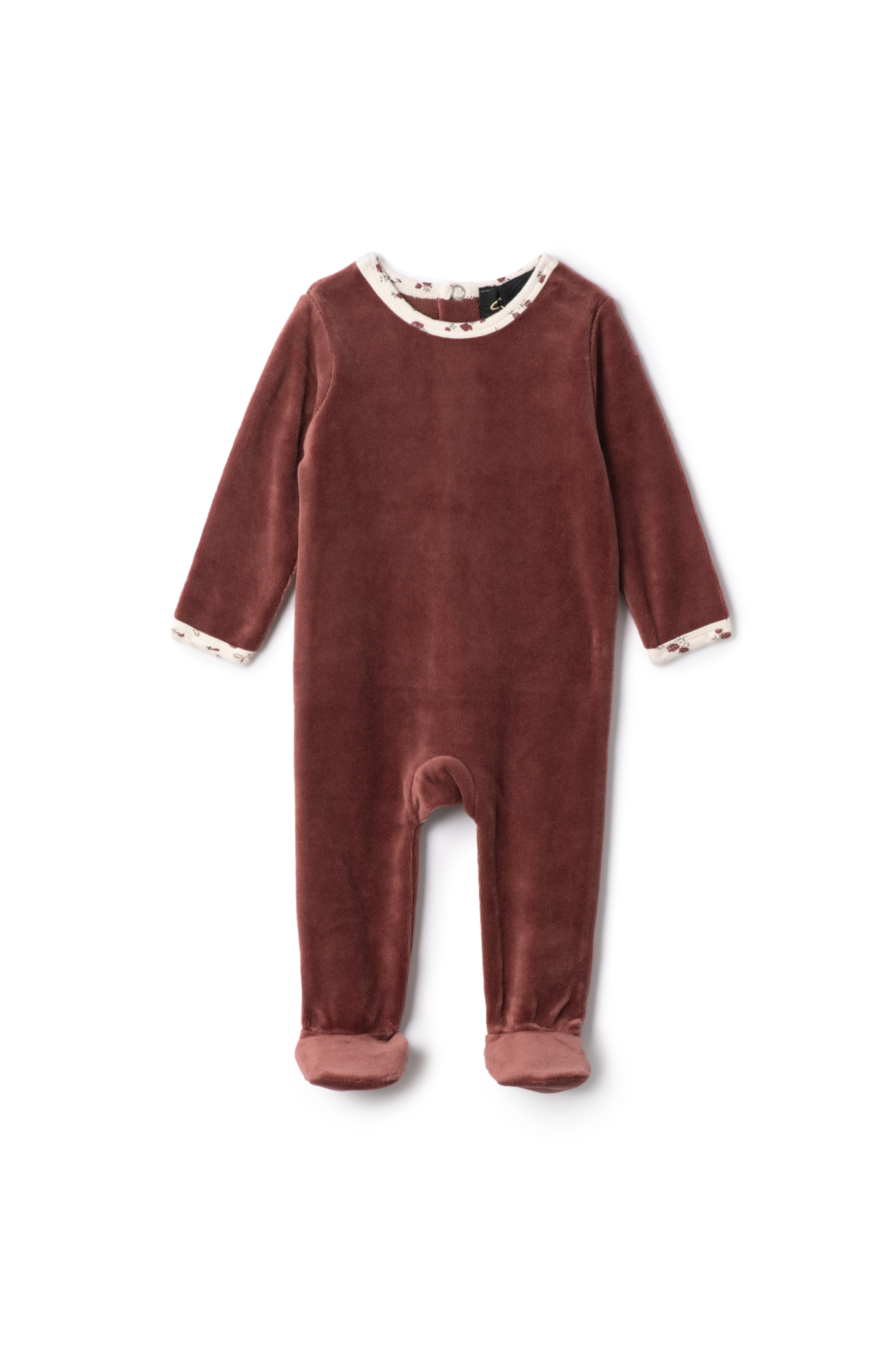 Velour Printed Onesie in Brick by Seal