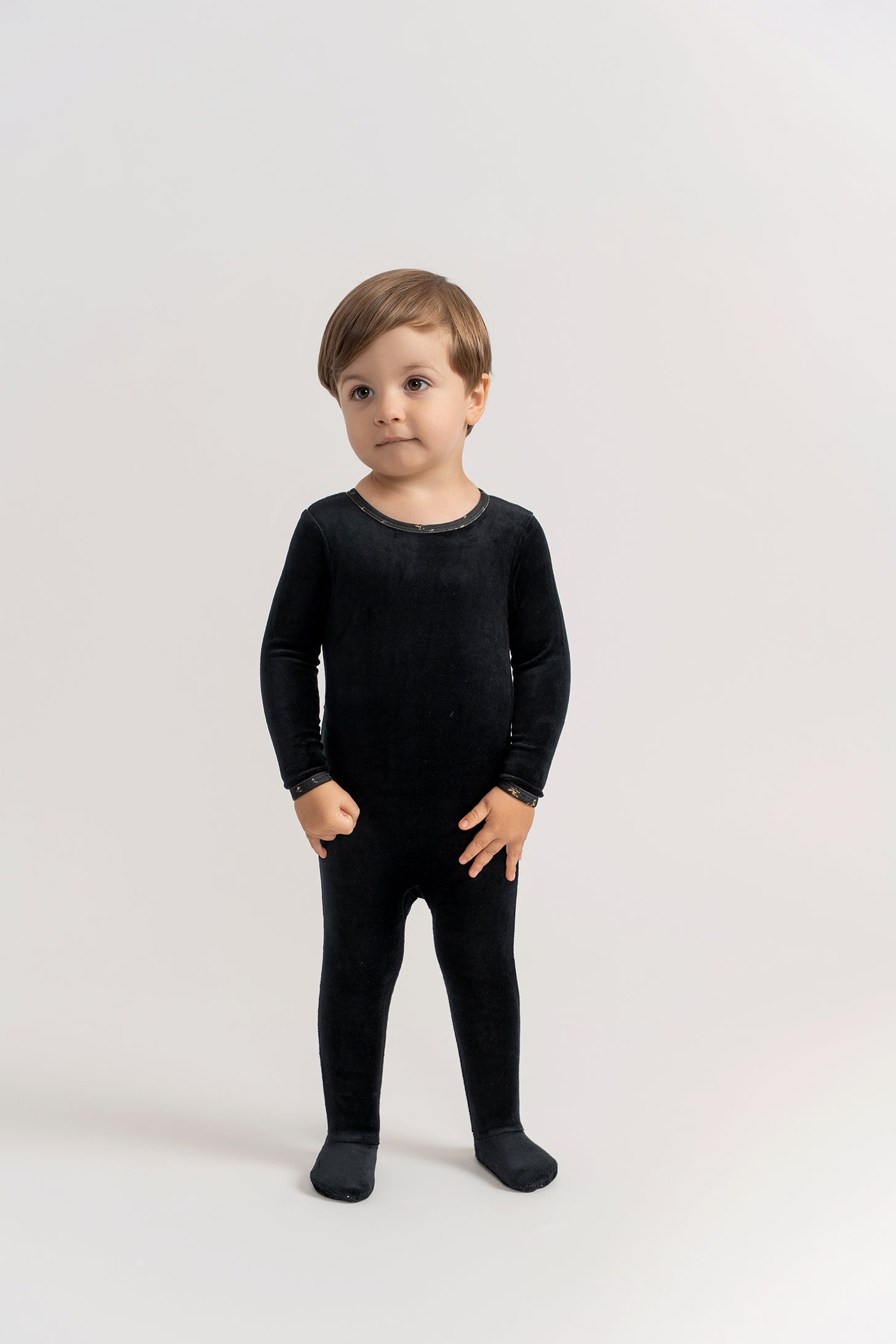 Velour Printed Onesie in Black by Seal