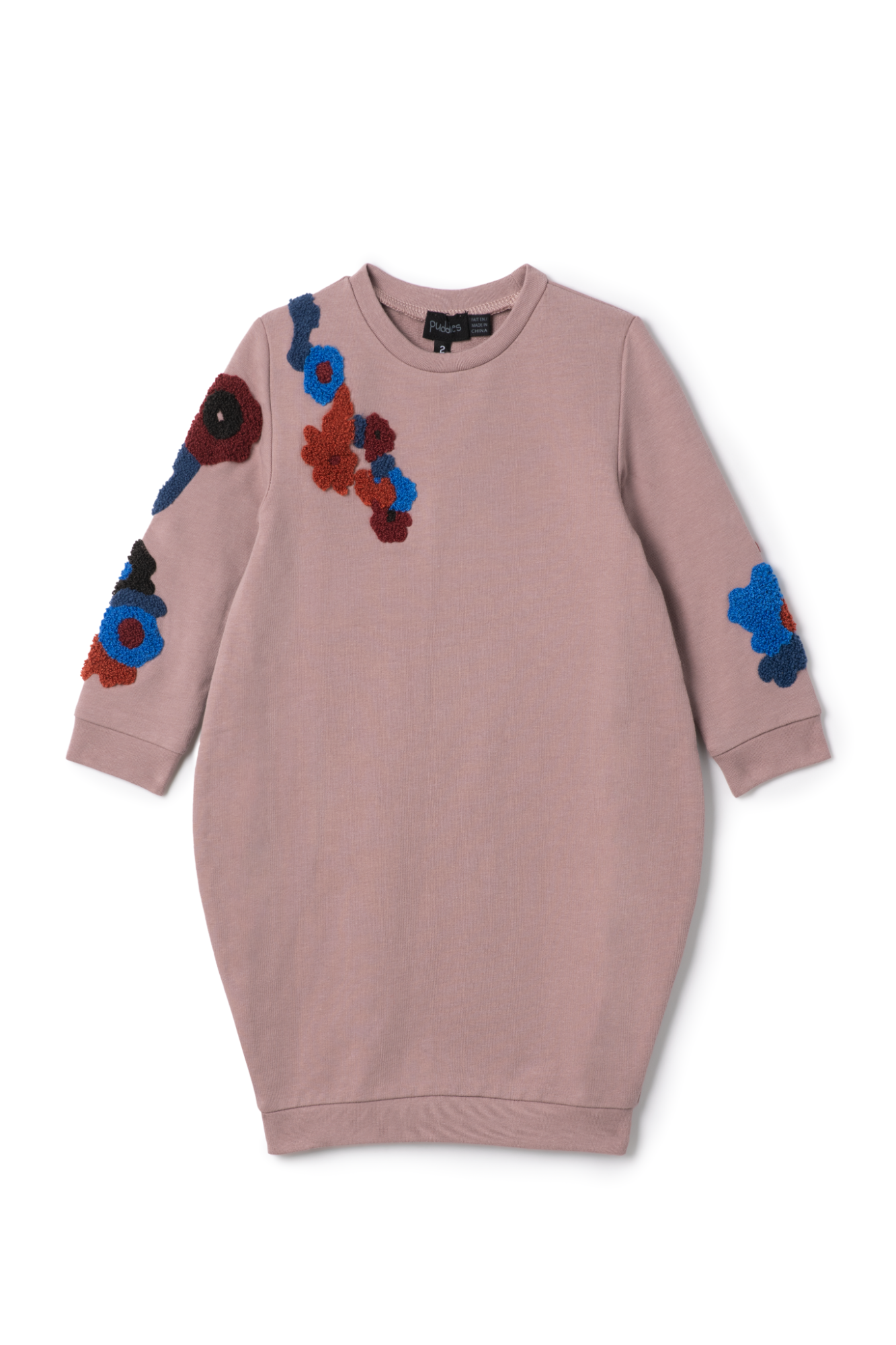 Hook Stitch Sweatershirt Dress in Twilight Mauve by Puddles