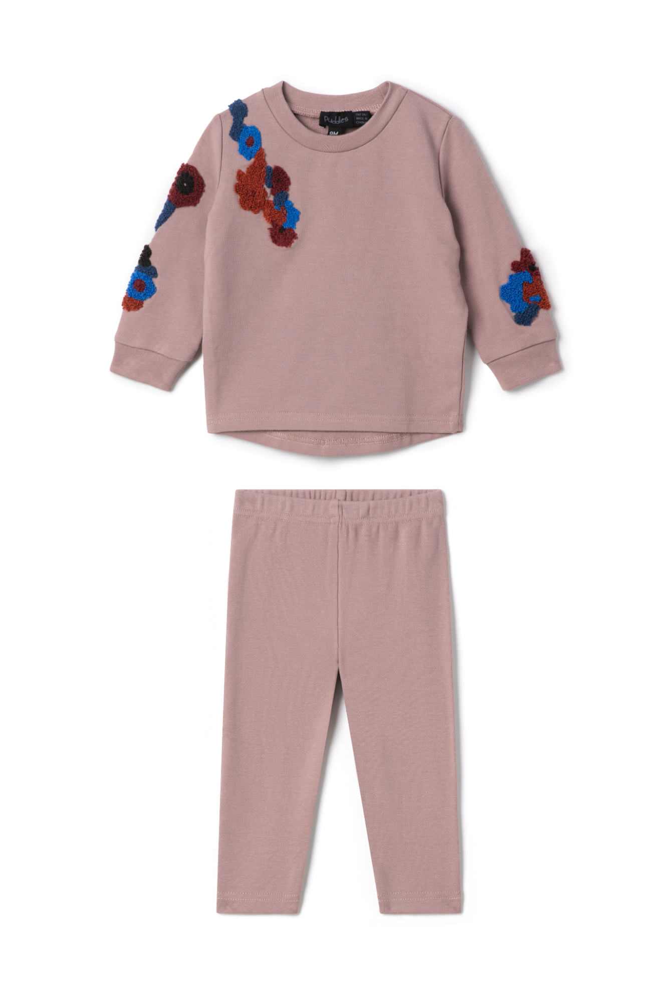 Hook Stitch Applique 2Pc Set in Twilight Mauve by Puddles