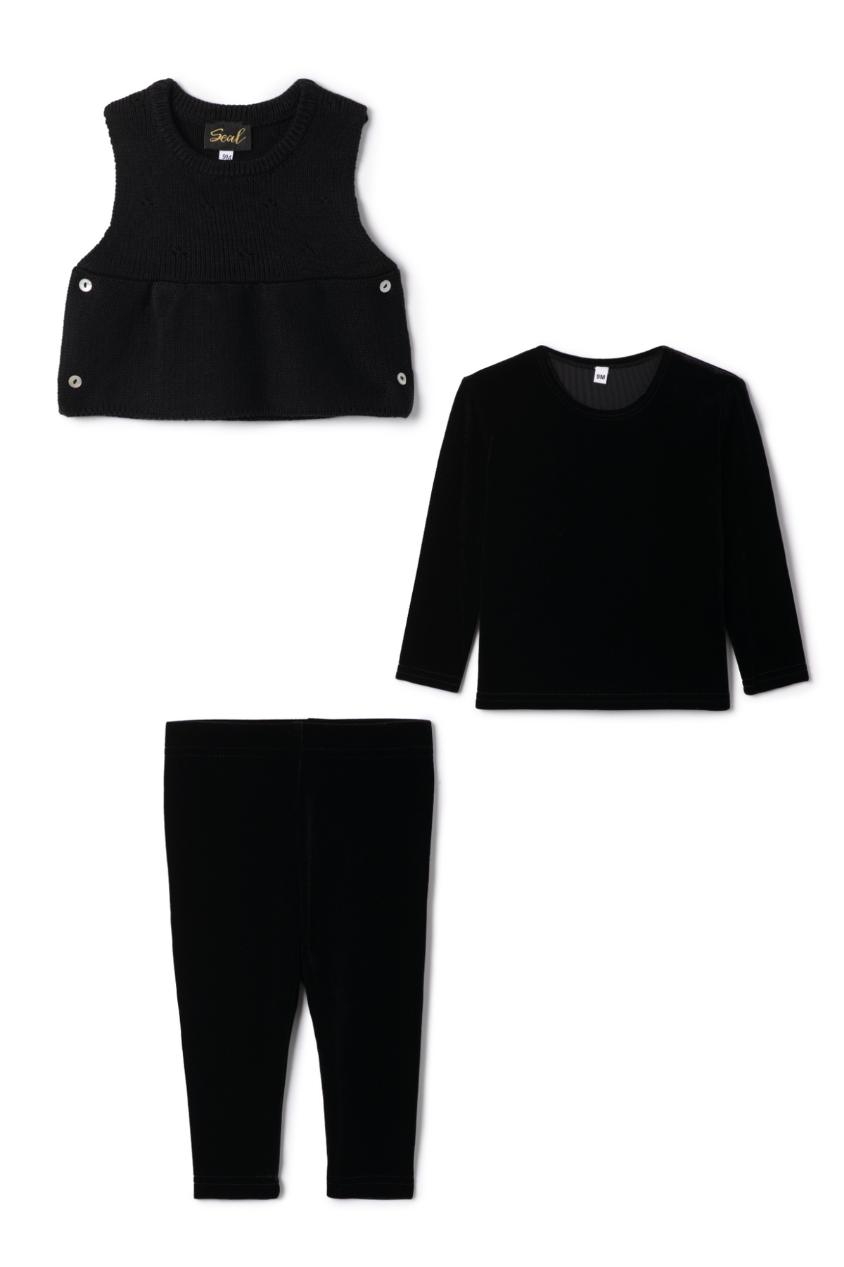 Slinky Velour 3Pc Set in Black Black by Seal