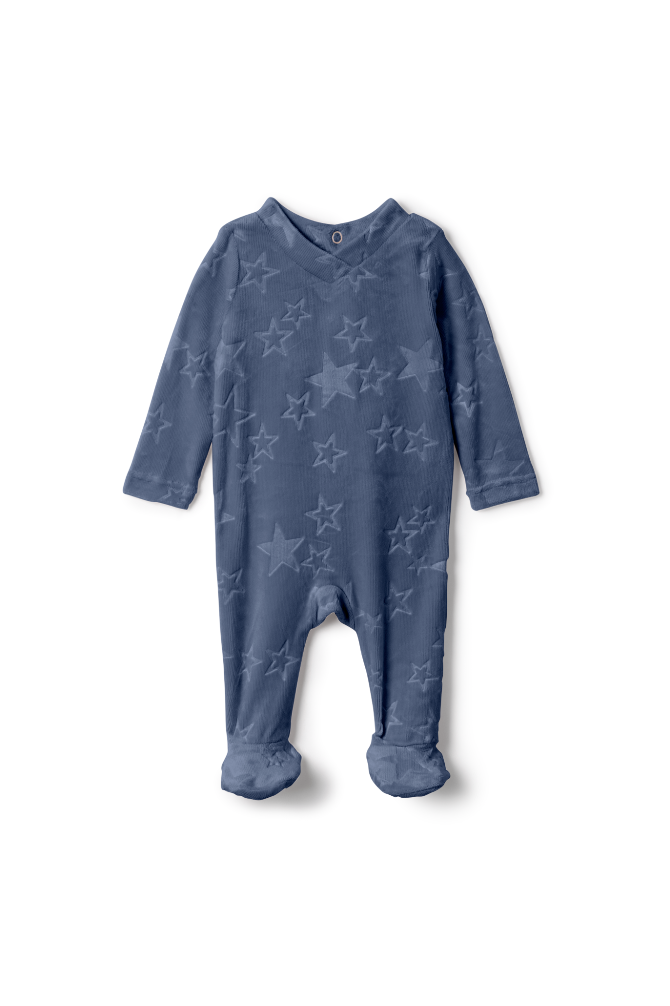 Embossed Stars Onesie in Blue by Whipped Cocoa