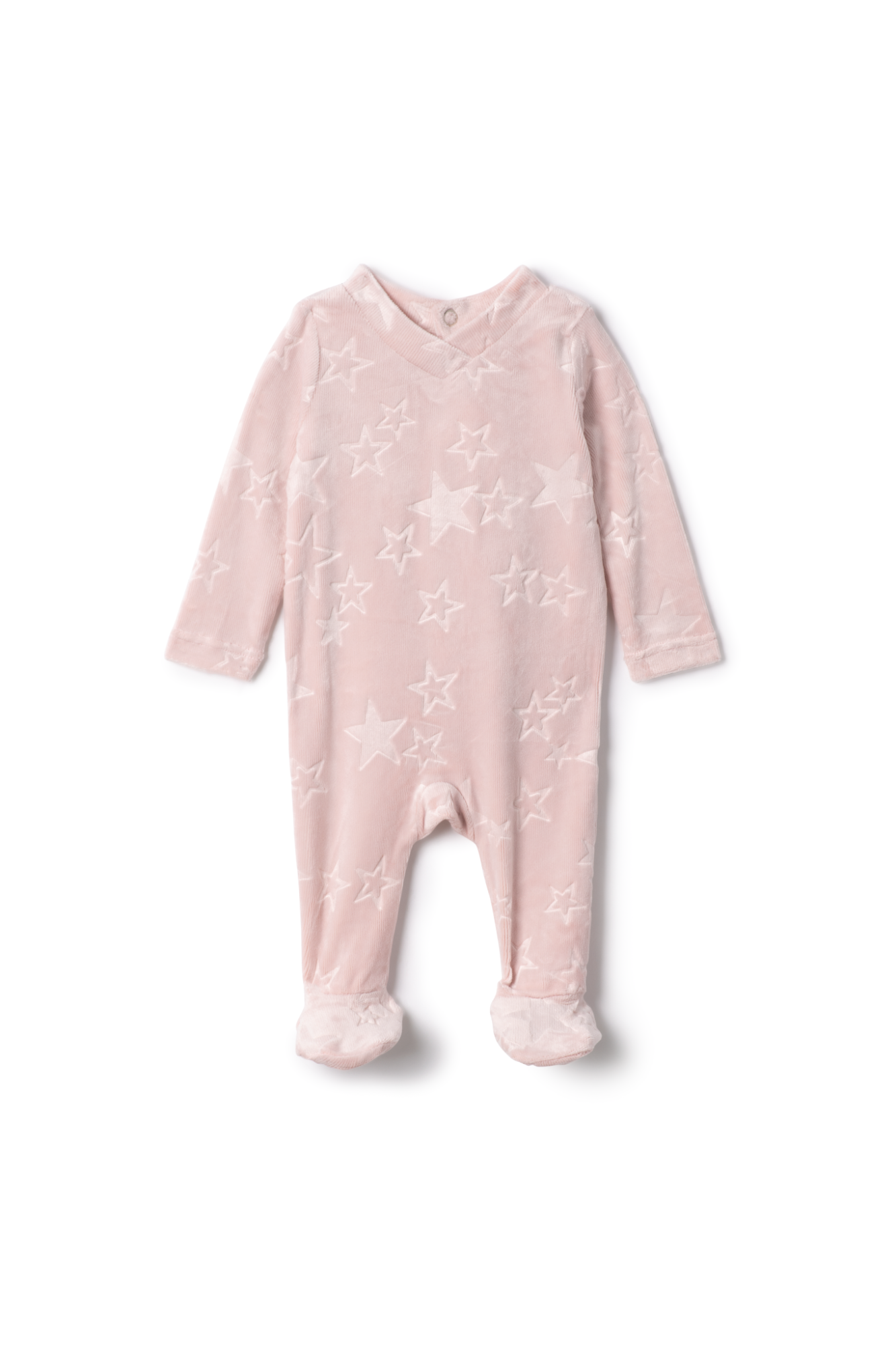Embossed Stars Onesie in Pink by Whipped Cocoa