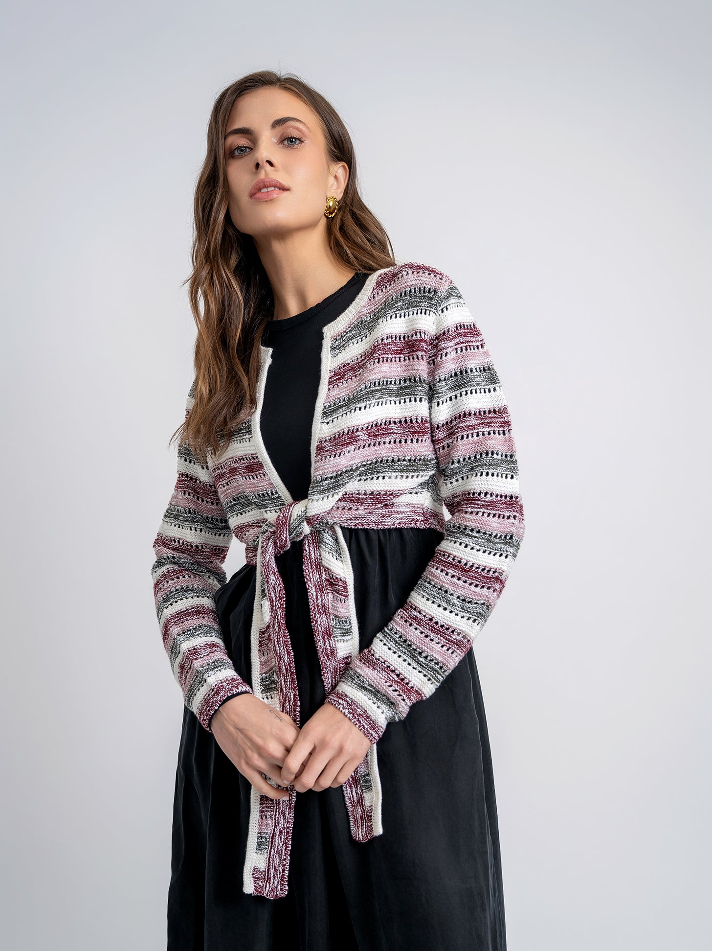 Crochet Cropped Cardigan in by Noni