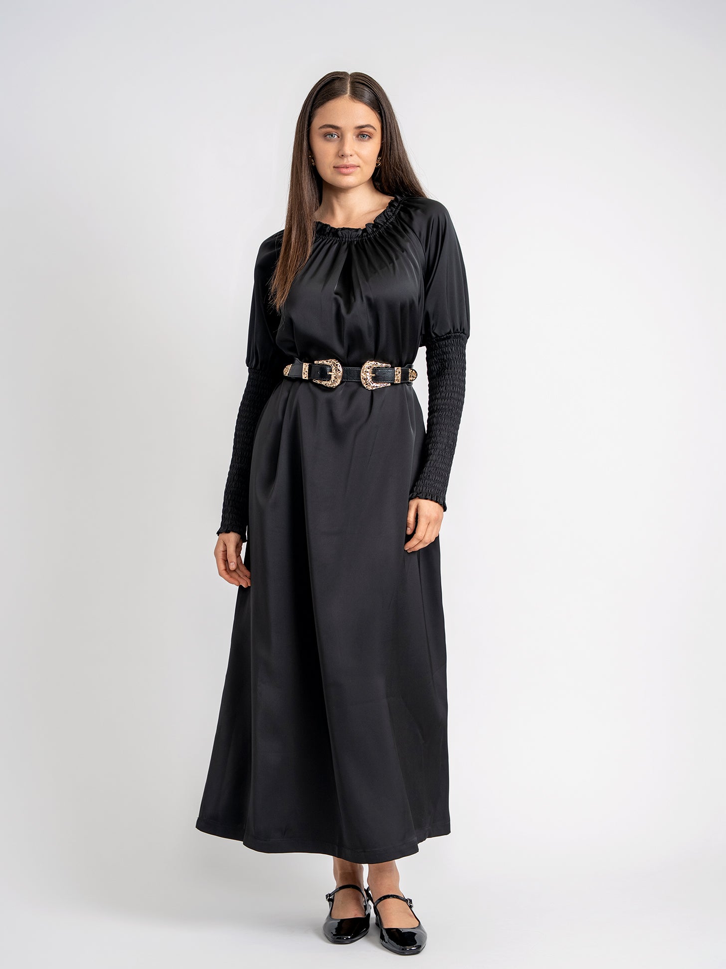 Satin Smocked Sleeves in by Noni