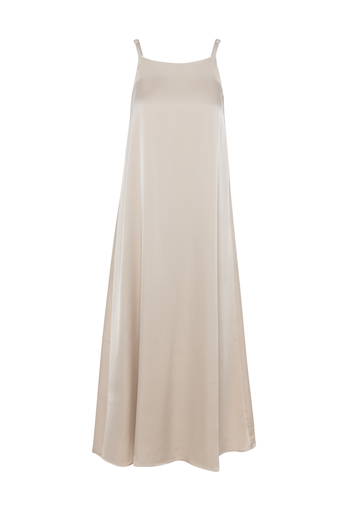 Satin Slip Dress in Light Beige by Noni
