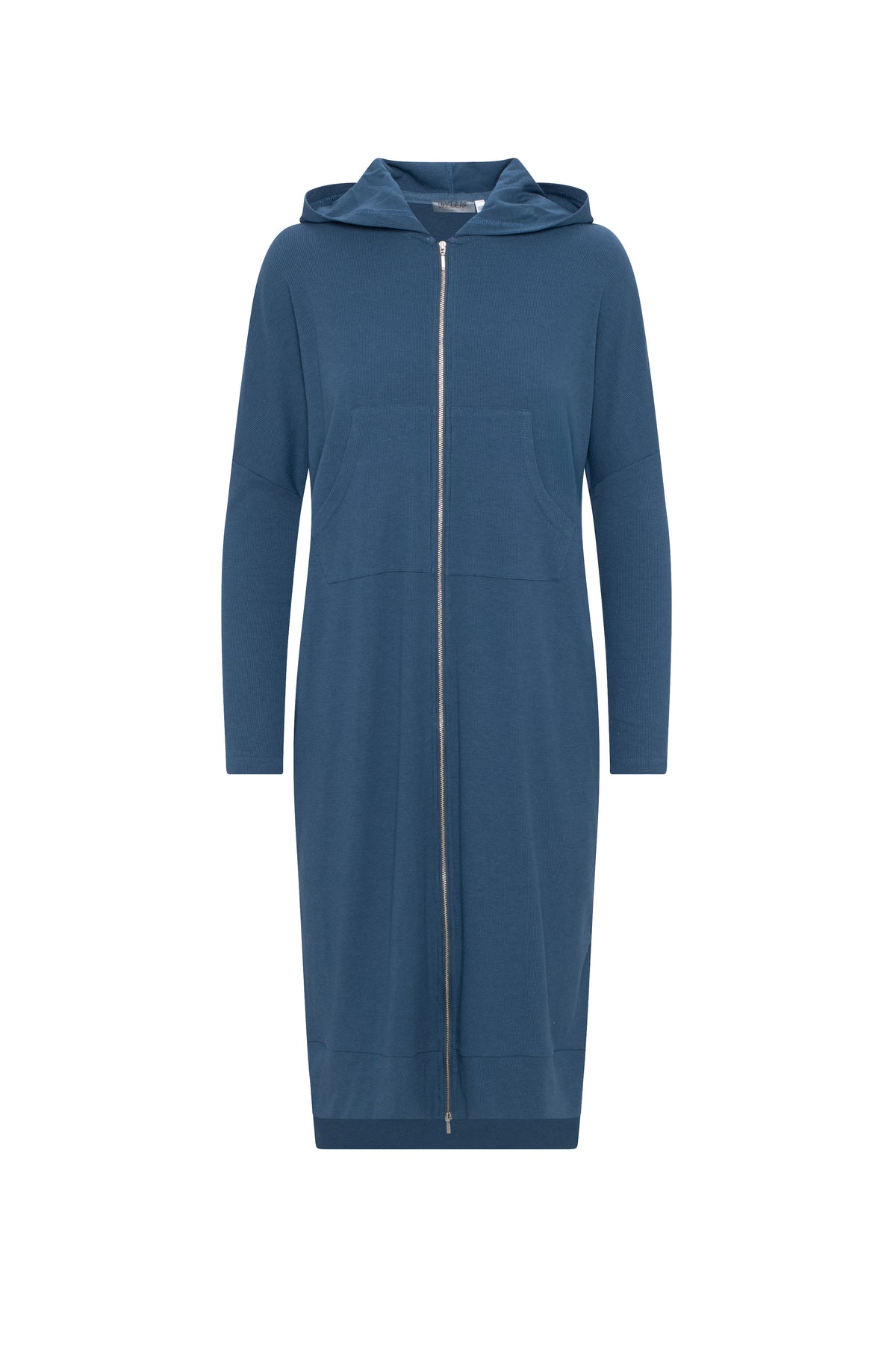 Zip Up Hoodie Dress in Blue by Unclear