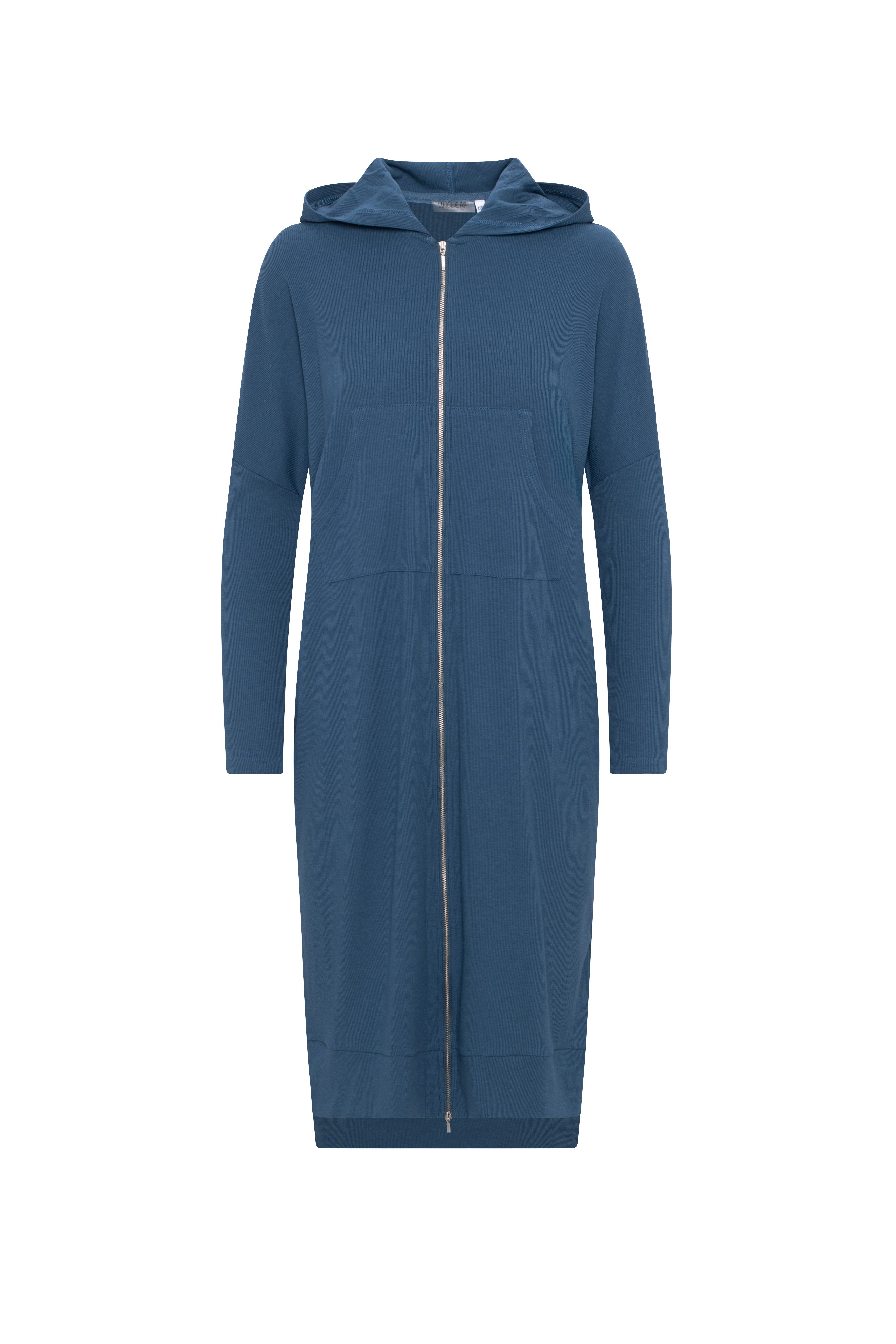 Zip Up Hoodie Dress in Blue by Unclear