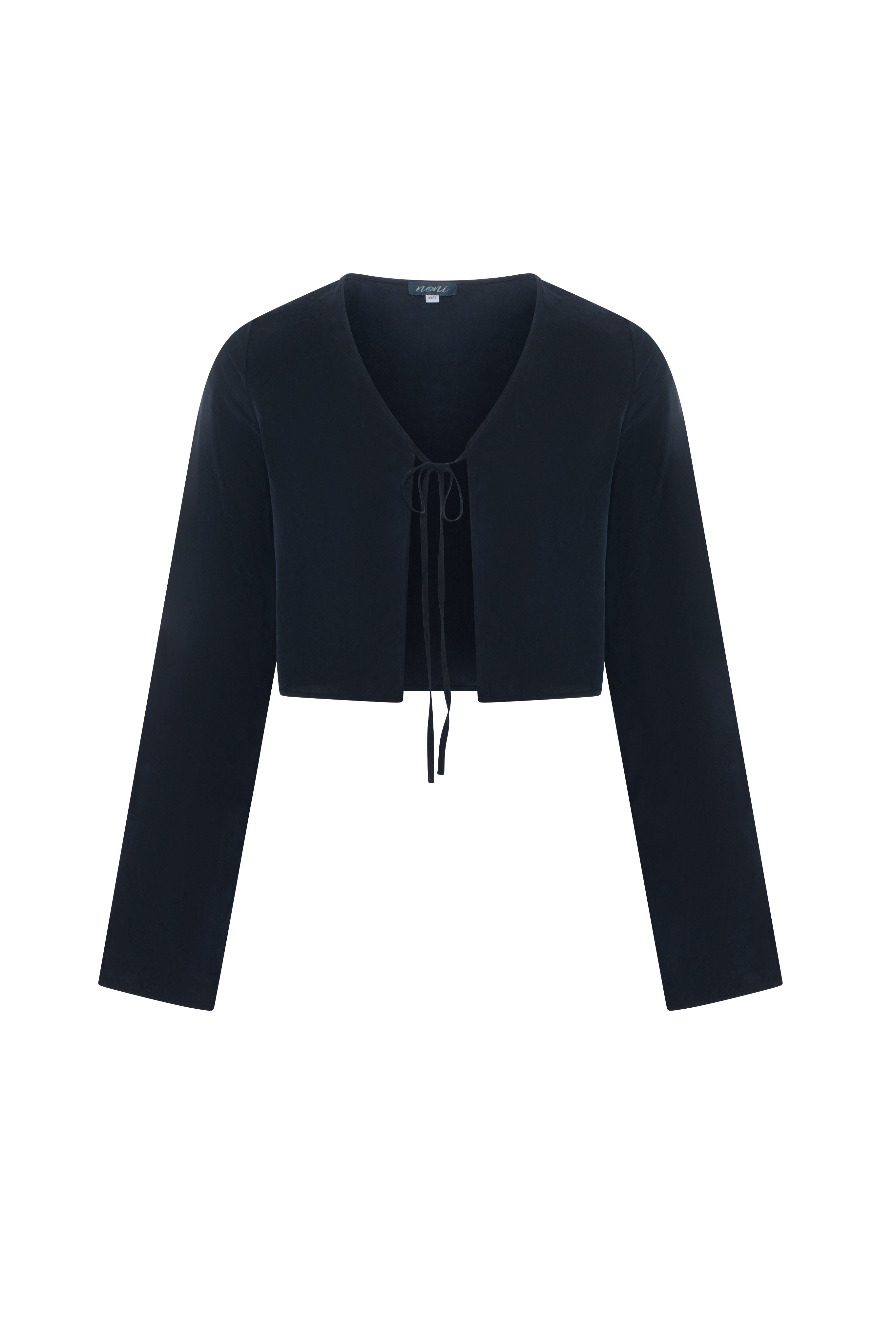 Suede Cropped Cardigan in Midnight Blue by Noni