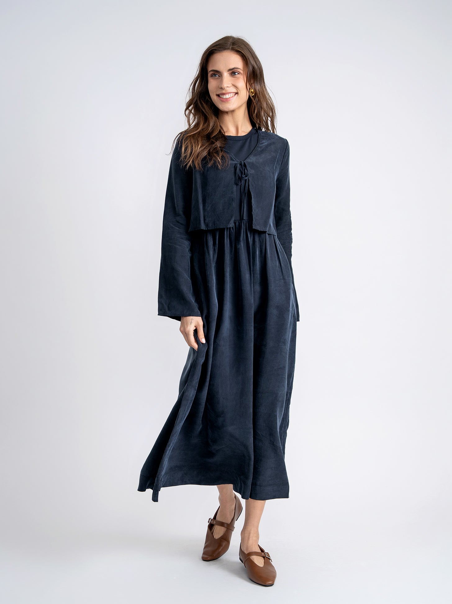 Suede Cropped Cardigan in by Noni