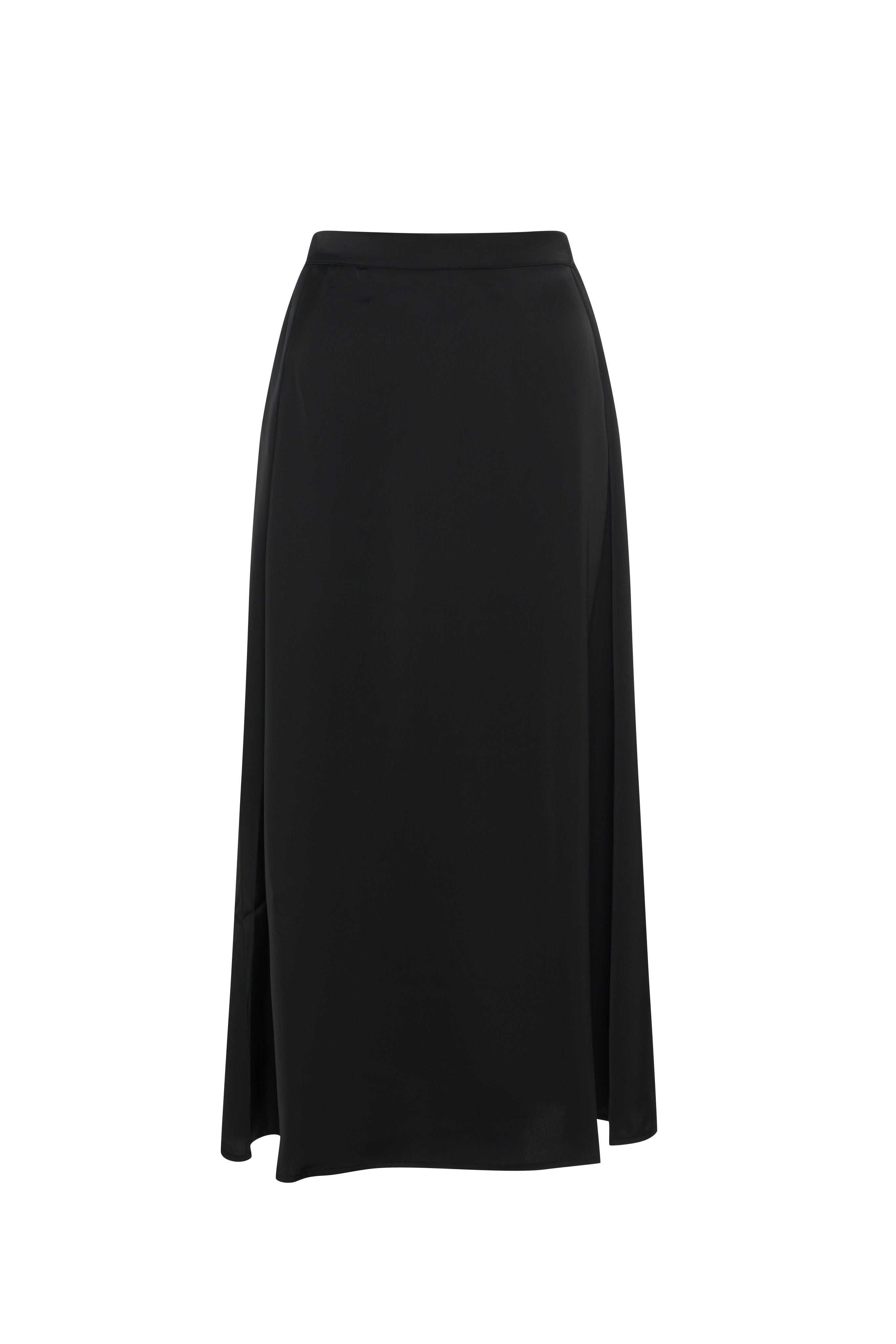 Satin Skirt in Black by Noni
